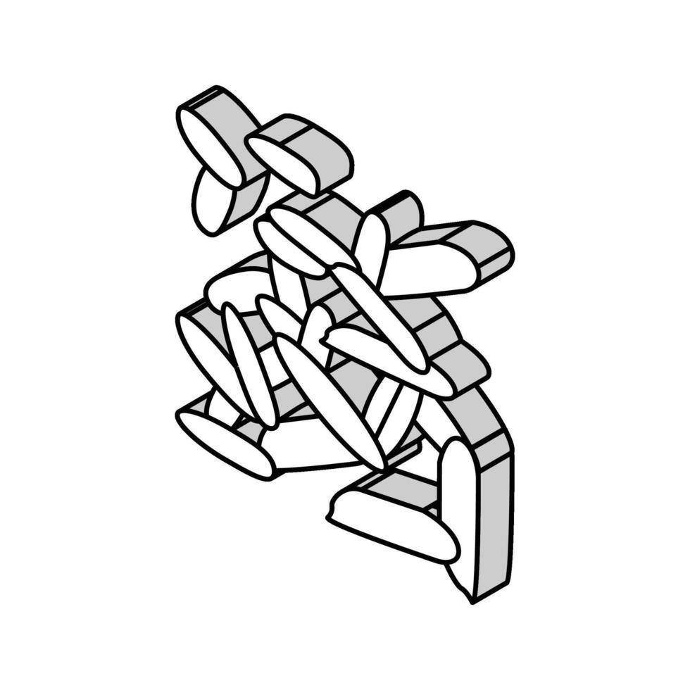 arroz semilla isométrica icono vector ilustración