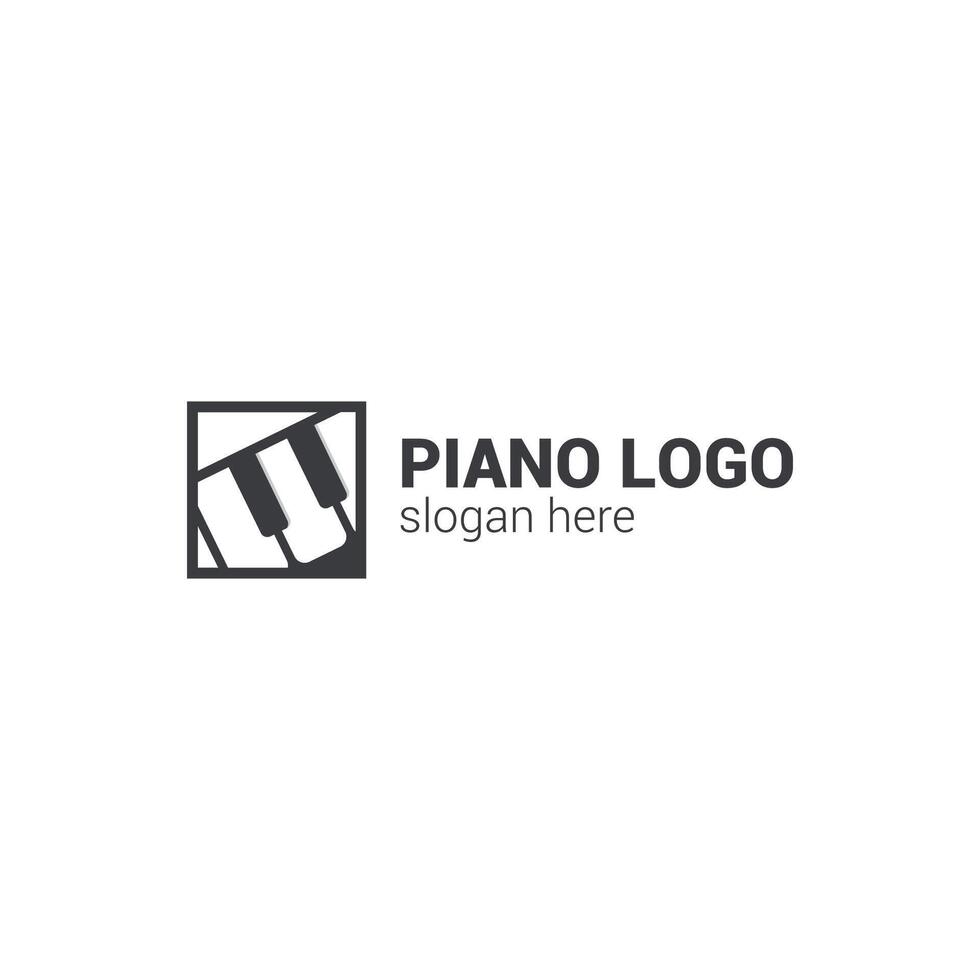 vector simple concept piano logo design.