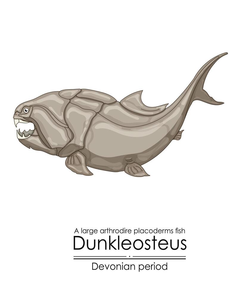 dunkleosteus, un devoniano período grande artrodire pescado vector