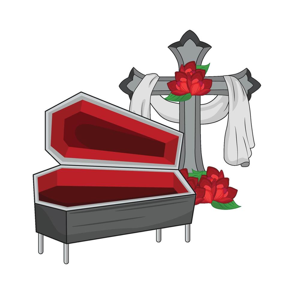illustration of coffin vector