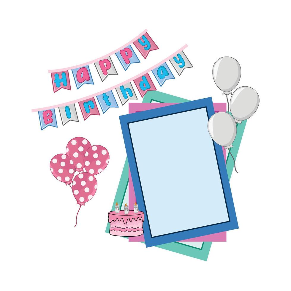 illustration of birthday frame vector