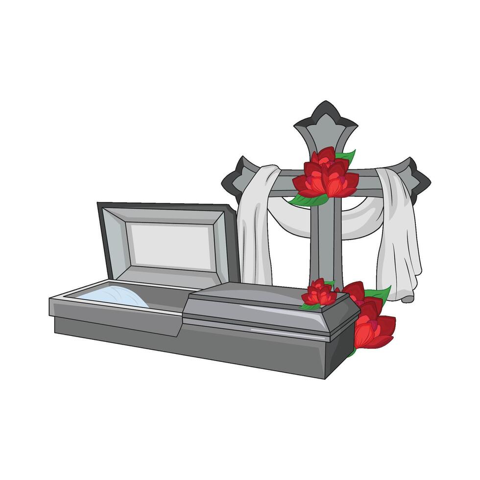 illustration of coffin vector