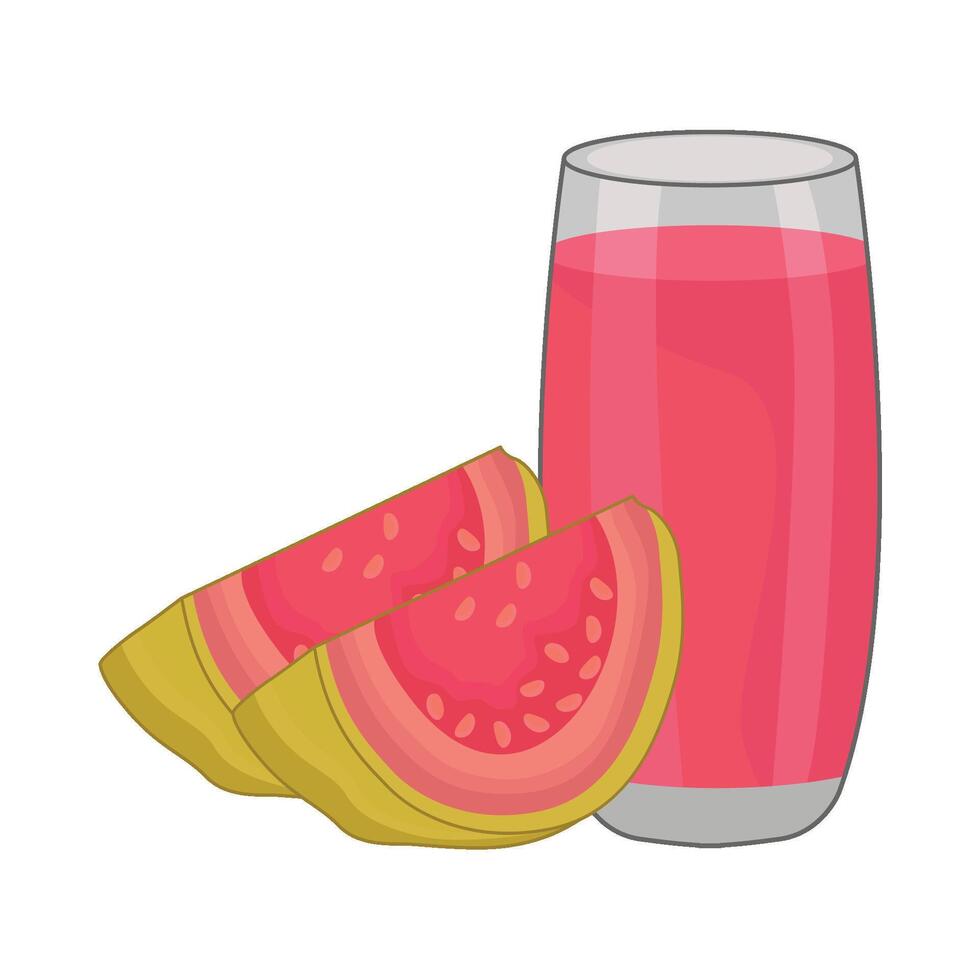 ilustración de guayaba jugo vector