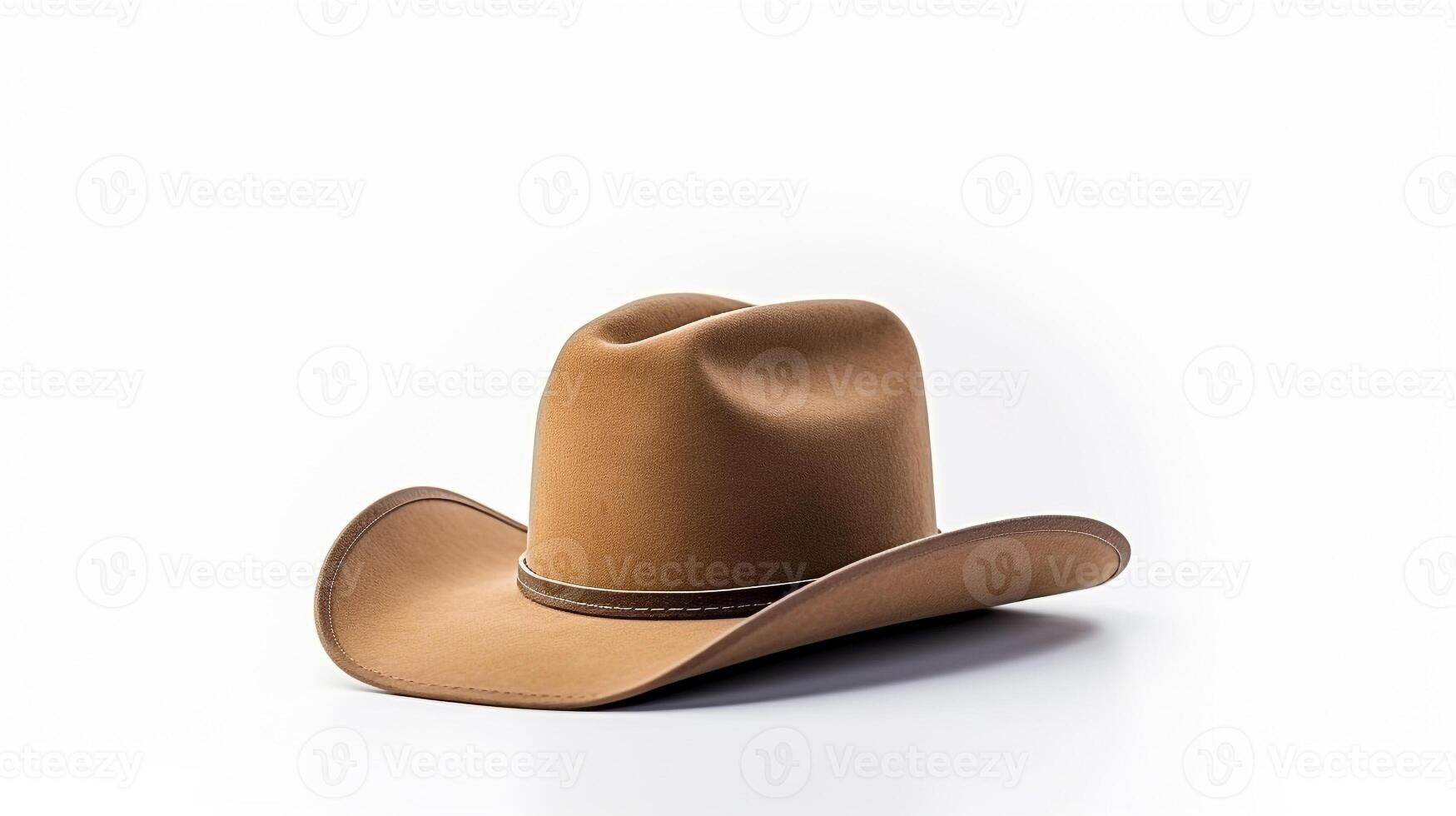 AI generated Tan Western Boots isolated on flat white background with copy space for advertisement. Generative AI photo