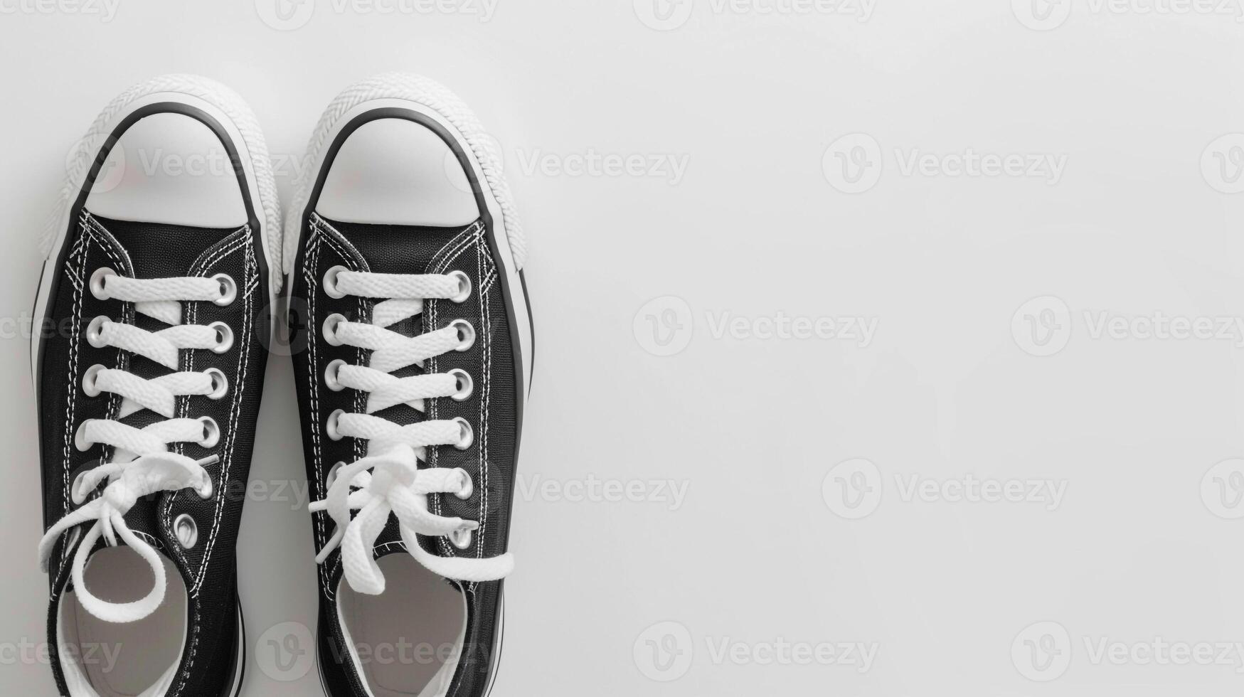 AI generated Charcoal canvas shoes isolated on flat white background with copy space for advertisement. Generative AI photo