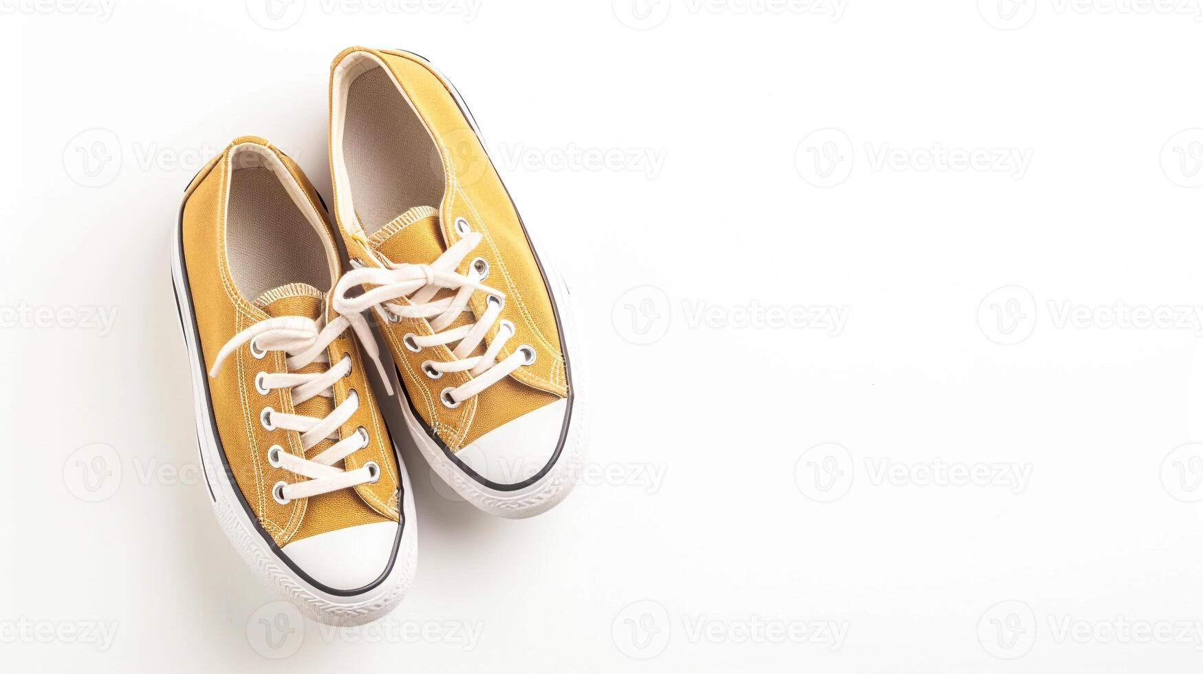 AI generated Cyan canvas shoes isolated on flat white background with copy space for advertisement. Generative AI photo