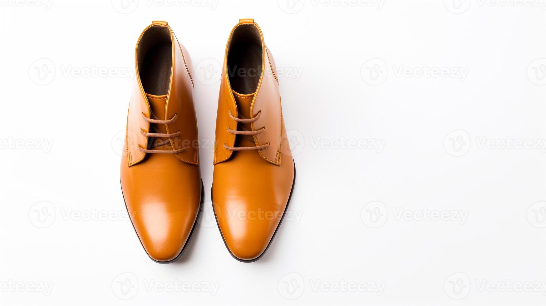 AI generated Amber Ankle Boots isolated on white background with copy space for advertisement. Generative AI photo