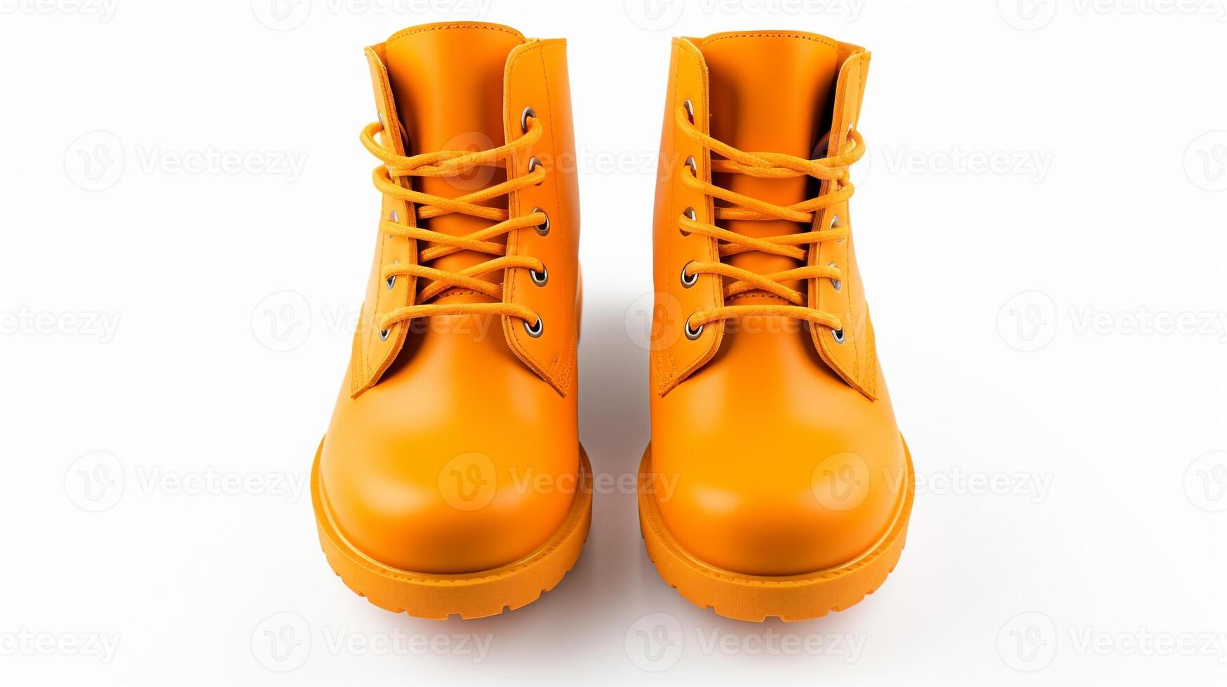 AI generated Orange Ankle Boots isolated on white background with copy space for advertisement. Generative AI photo