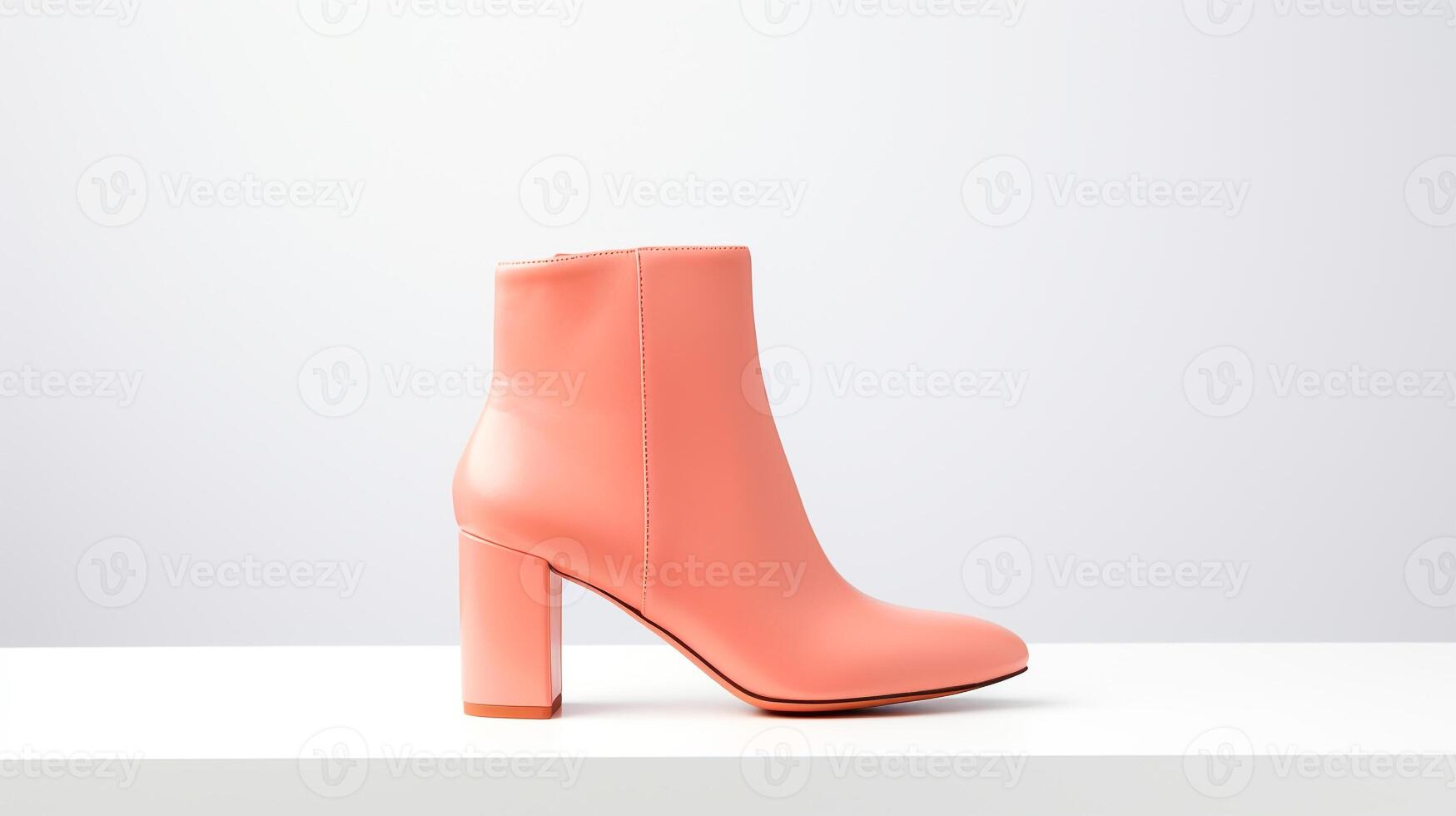 AI generated Peach Ankle Boots isolated on white background with copy space for advertisement. Generative AI photo