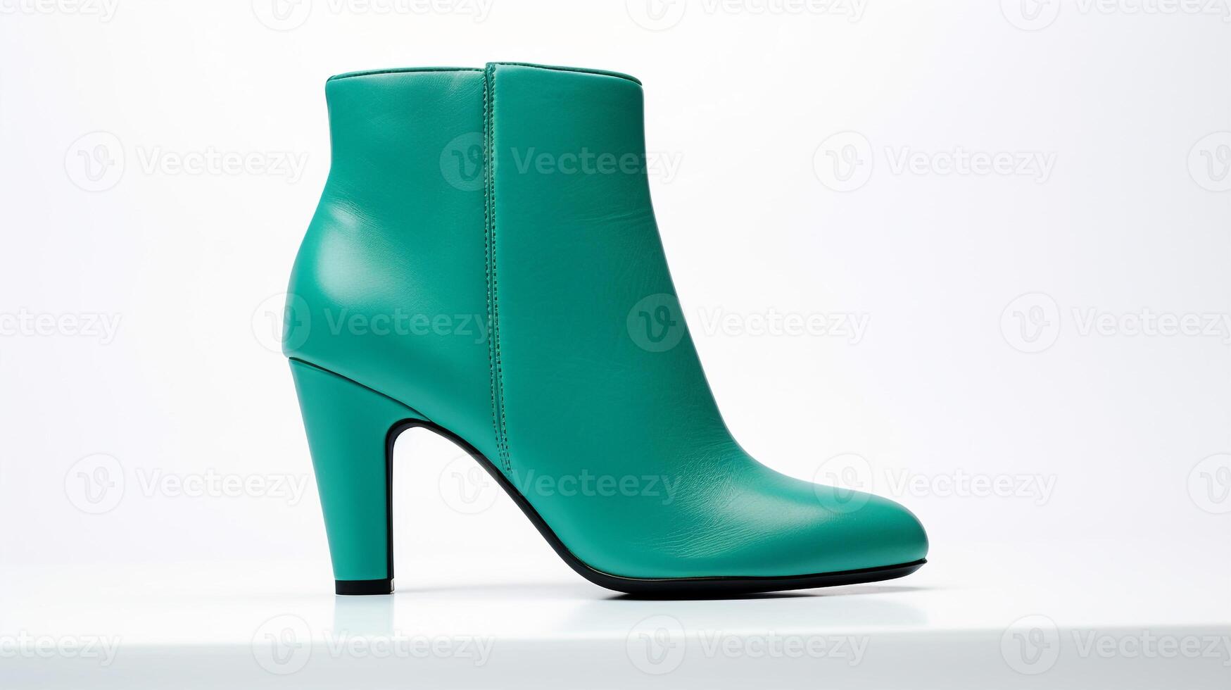 AI generated Teal Ankle Boots isolated on white background with copy space for advertisement. Generative AI photo