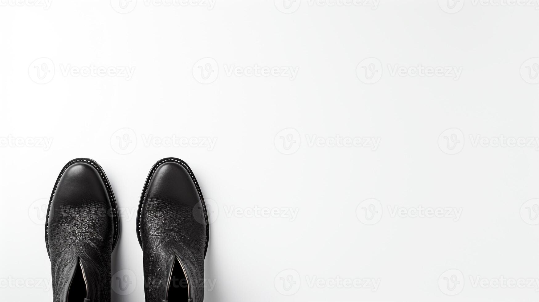 AI generated Charcoal Cowboy Boots isolated on white background with copy space for advertisement. Generative AI photo