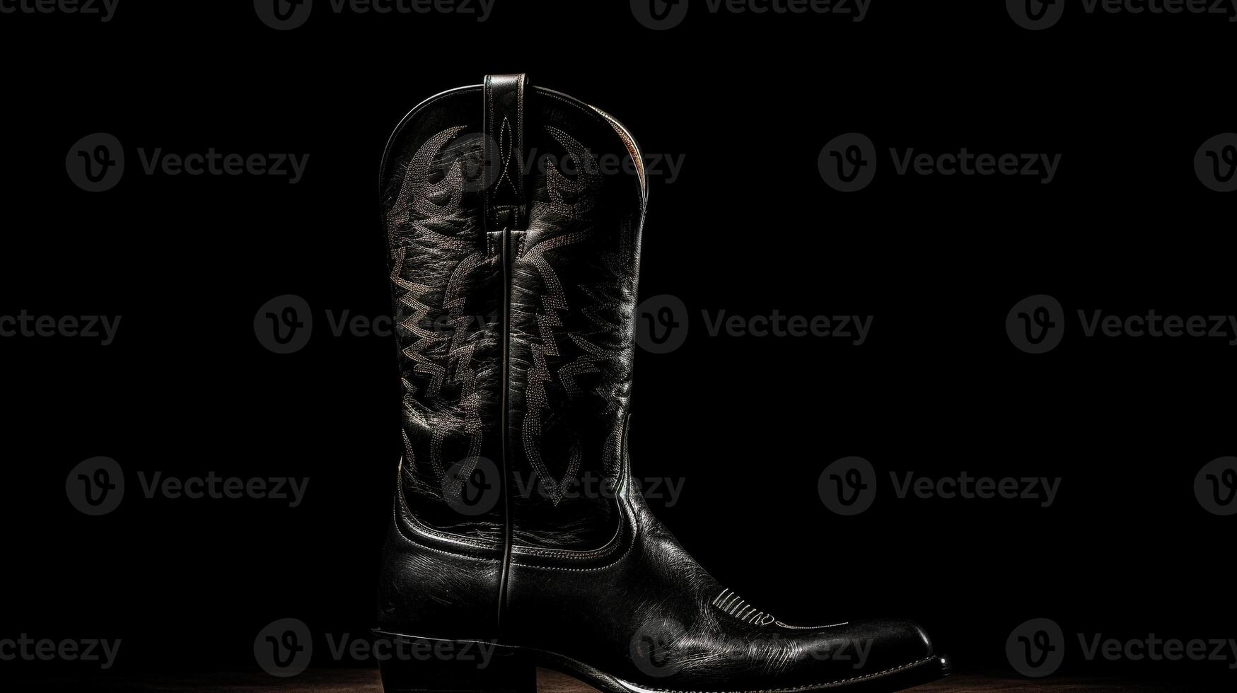 AI generated Charcoal Cowboy Boots isolated on white background with copy space for advertisement. Generative AI photo