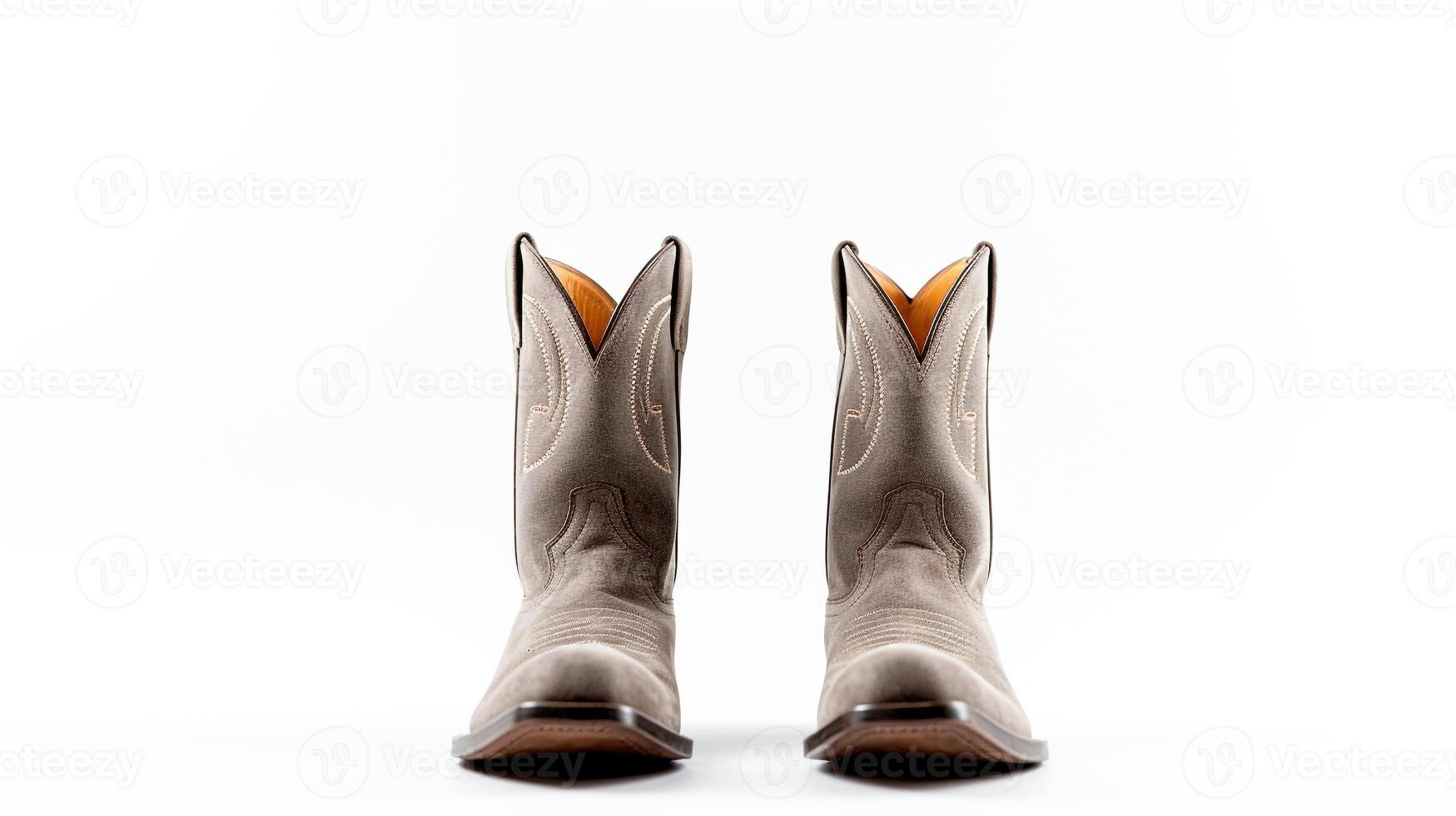 AI generated Grey Cowboy Boots isolated on white background with copy space for advertisement. Generative AI photo