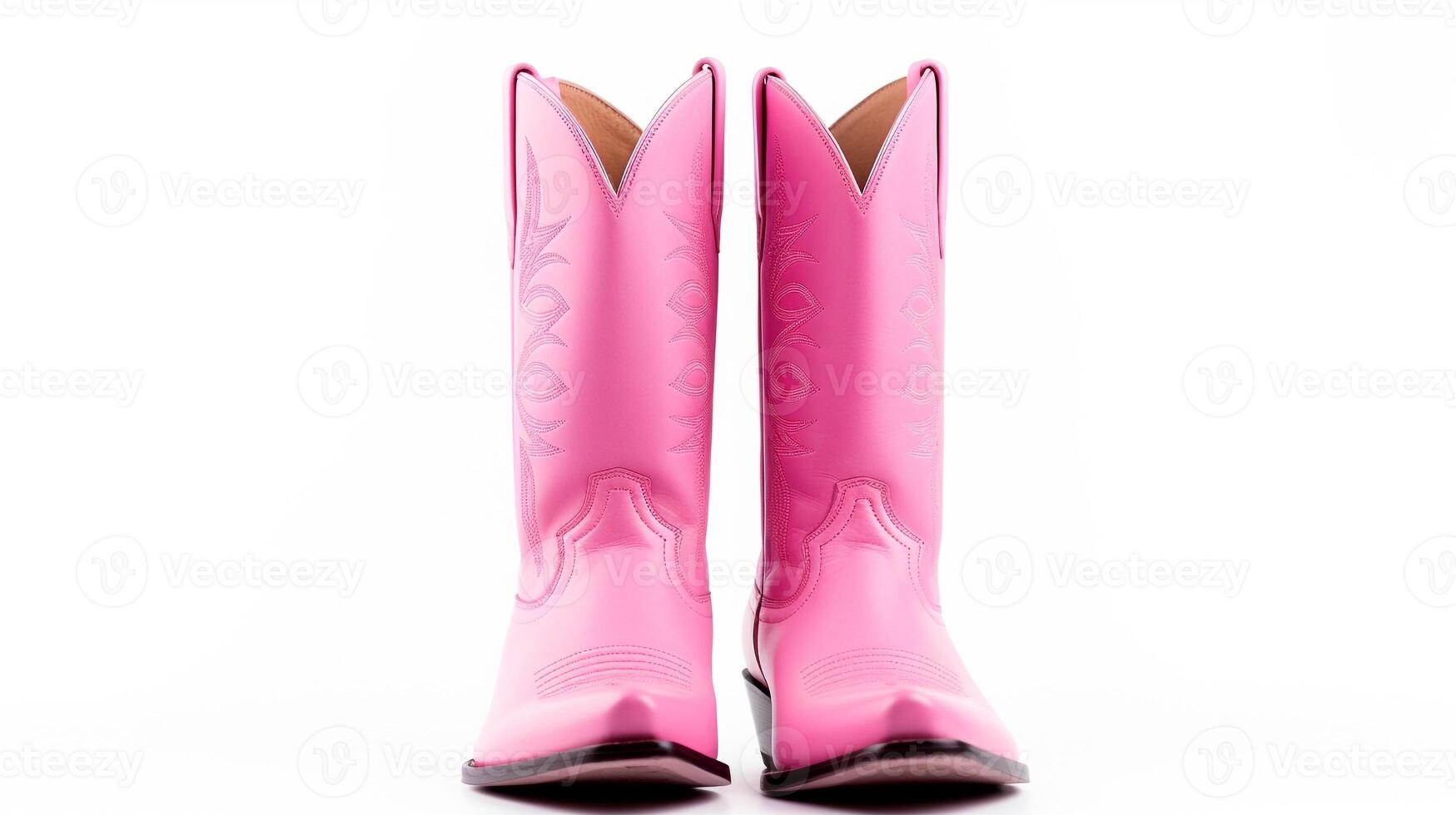 AI generated Pink Cowboy Boots isolated on white background with copy space for advertisement. Generative AI photo