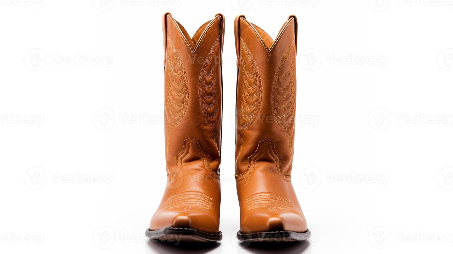 AI generated Peach Cowboy Boots isolated on white background with copy space for advertisement. Generative AI photo