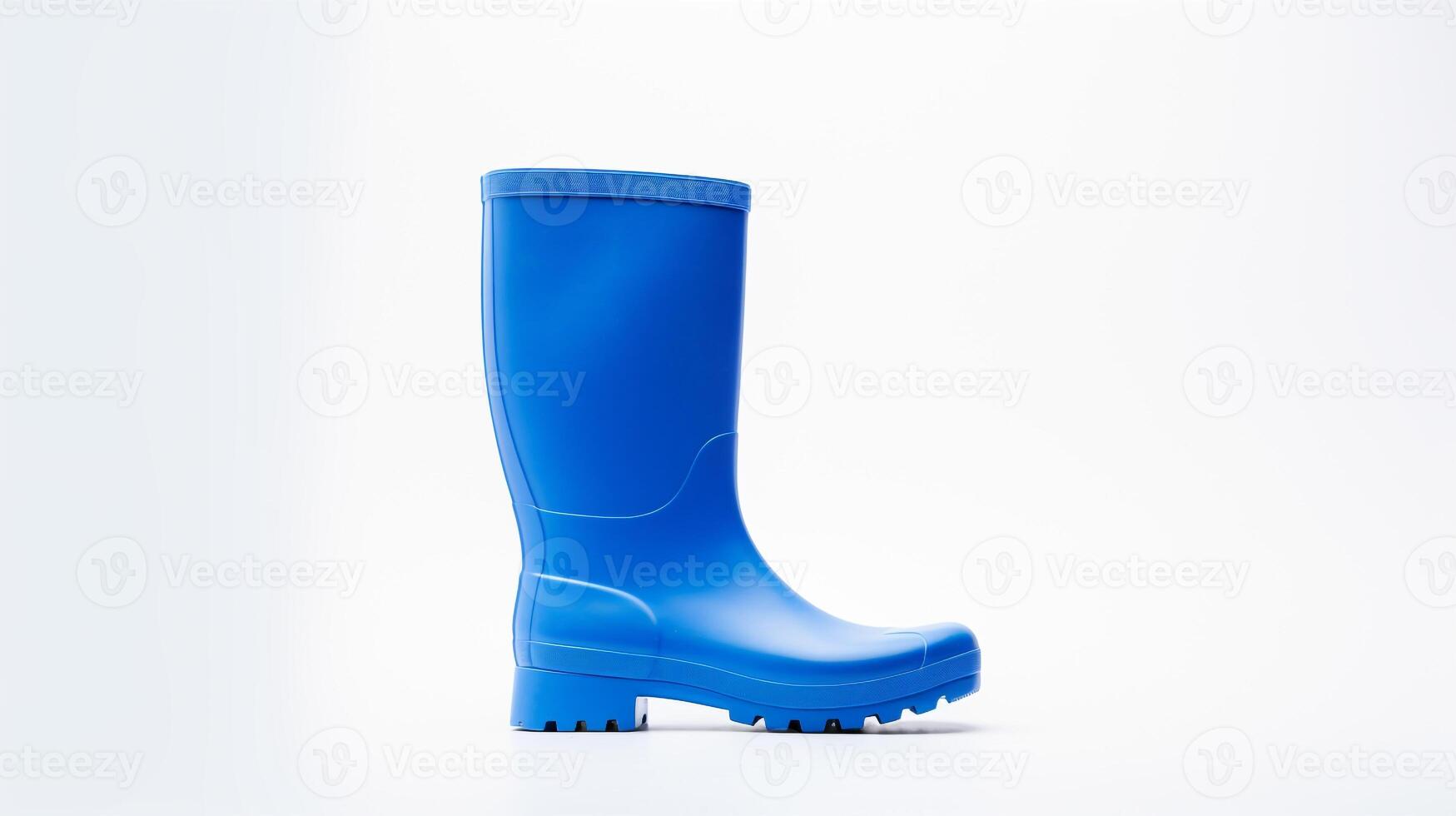 AI generated Blue Rain Boots isolated on white background with copy space for advertisement. Generative AI photo