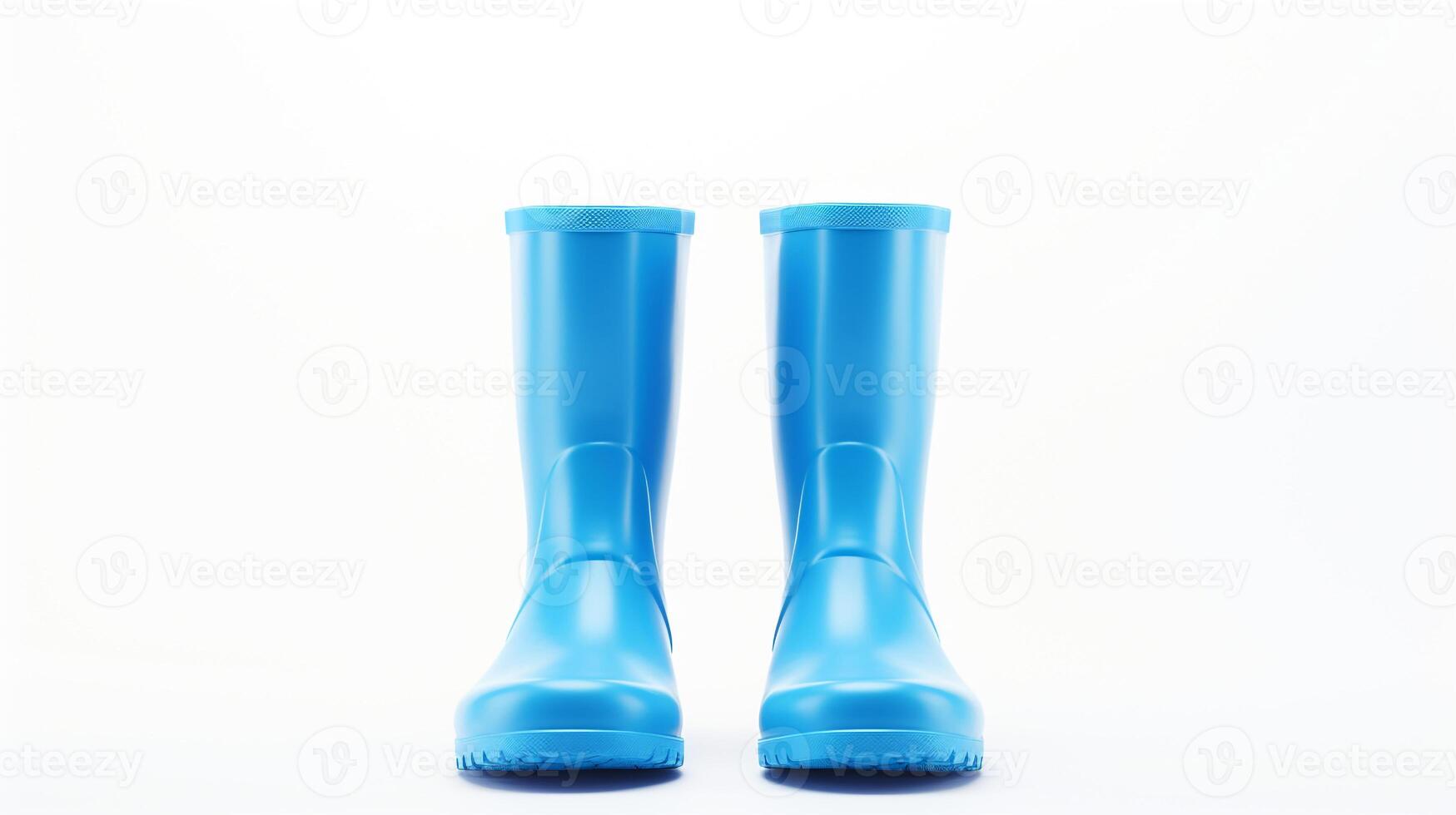 AI generated Blue Rain Boots isolated on white background with copy space for advertisement. Generative AI photo