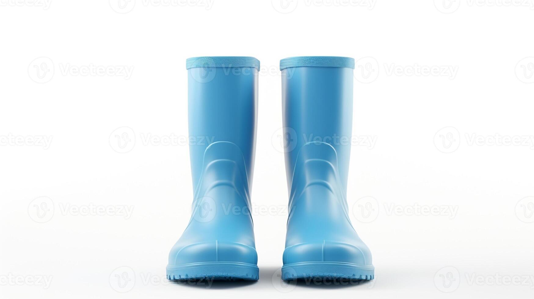 AI generated Blue Rain Boots isolated on white background with copy space for advertisement. Generative AI photo