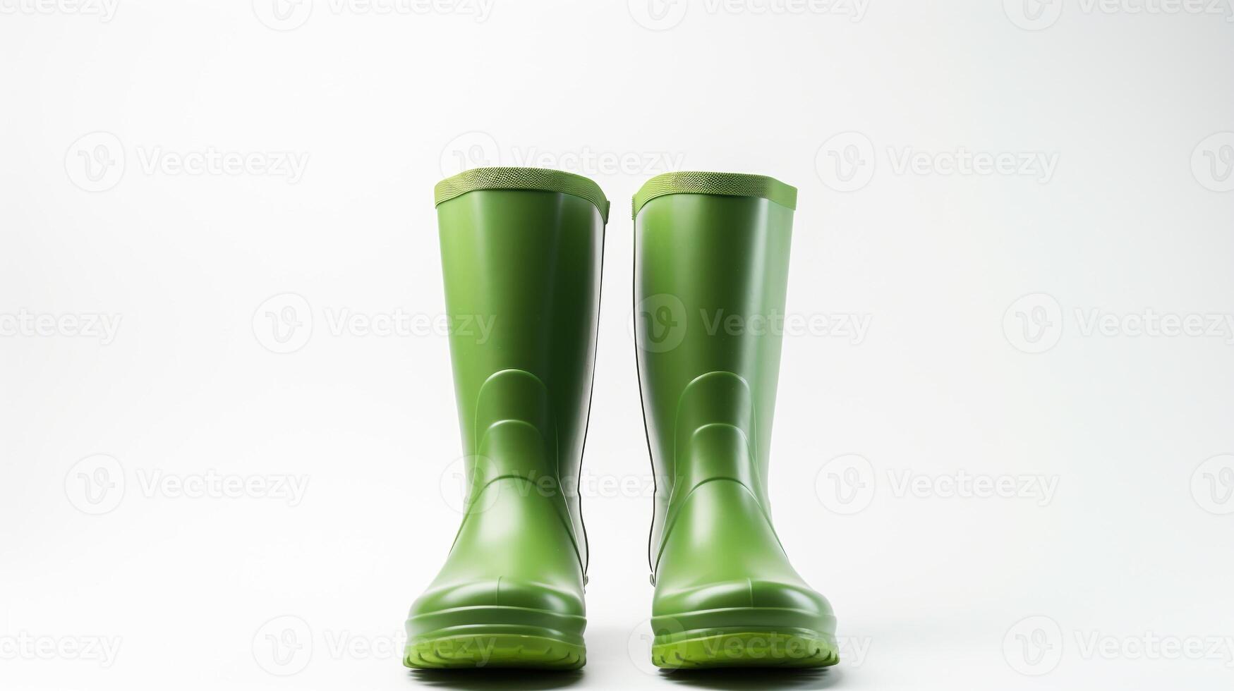 ai generado verde lluvia botas aislado en blanco antecedentes con Copiar espacio para anuncio publicitario. generativo ai foto