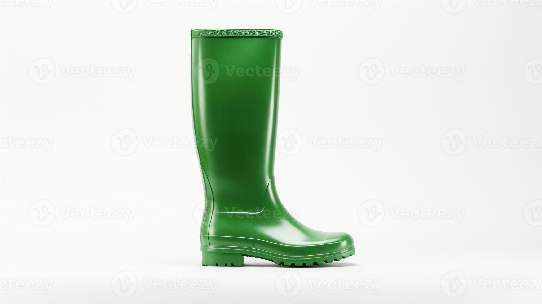 ai generado verde lluvia botas aislado en blanco antecedentes con Copiar espacio para anuncio publicitario. generativo ai foto