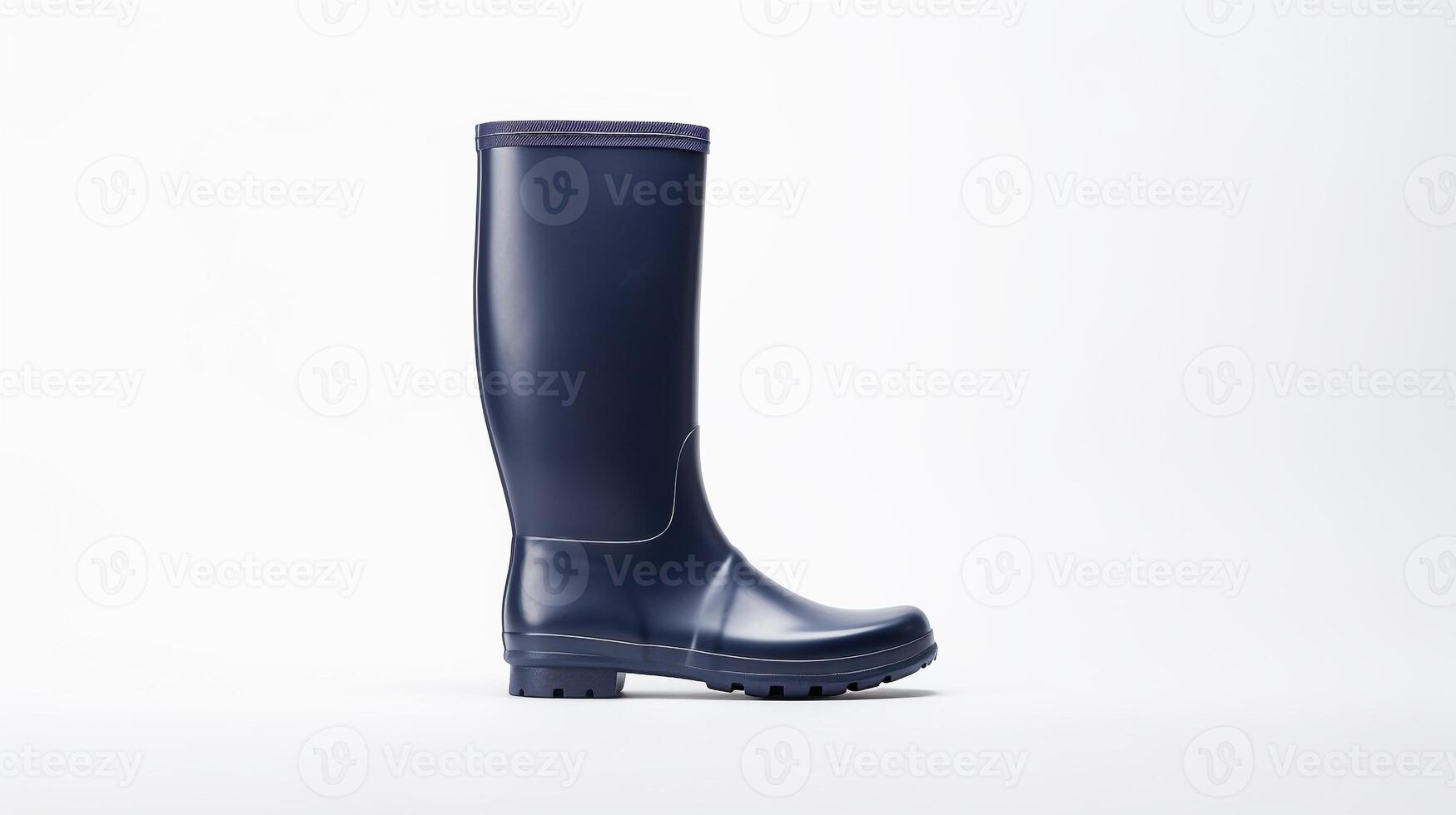 AI generated Indigo Rain Boots isolated on white background with copy space for advertisement. Generative AI photo