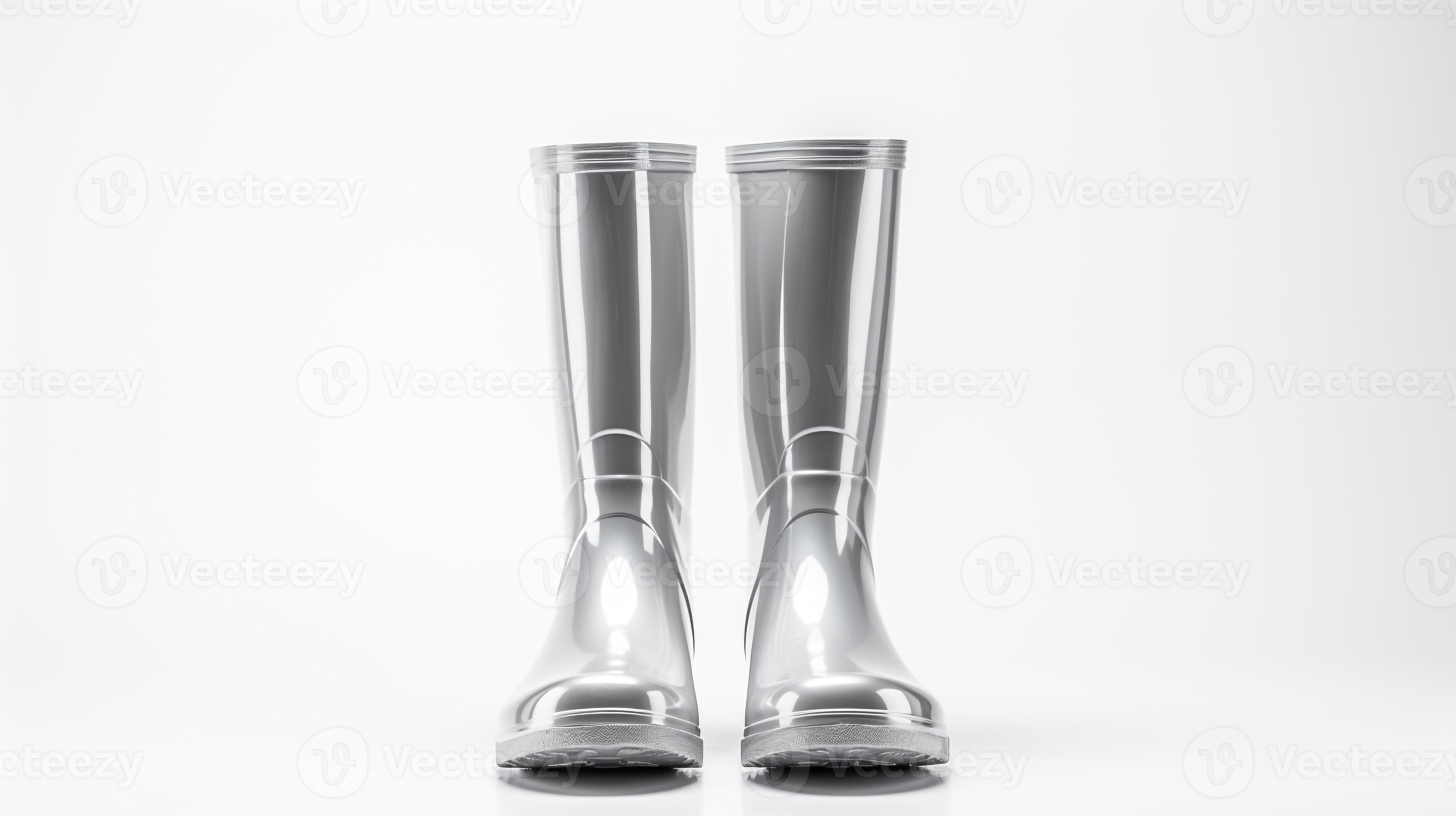 silver rain boots