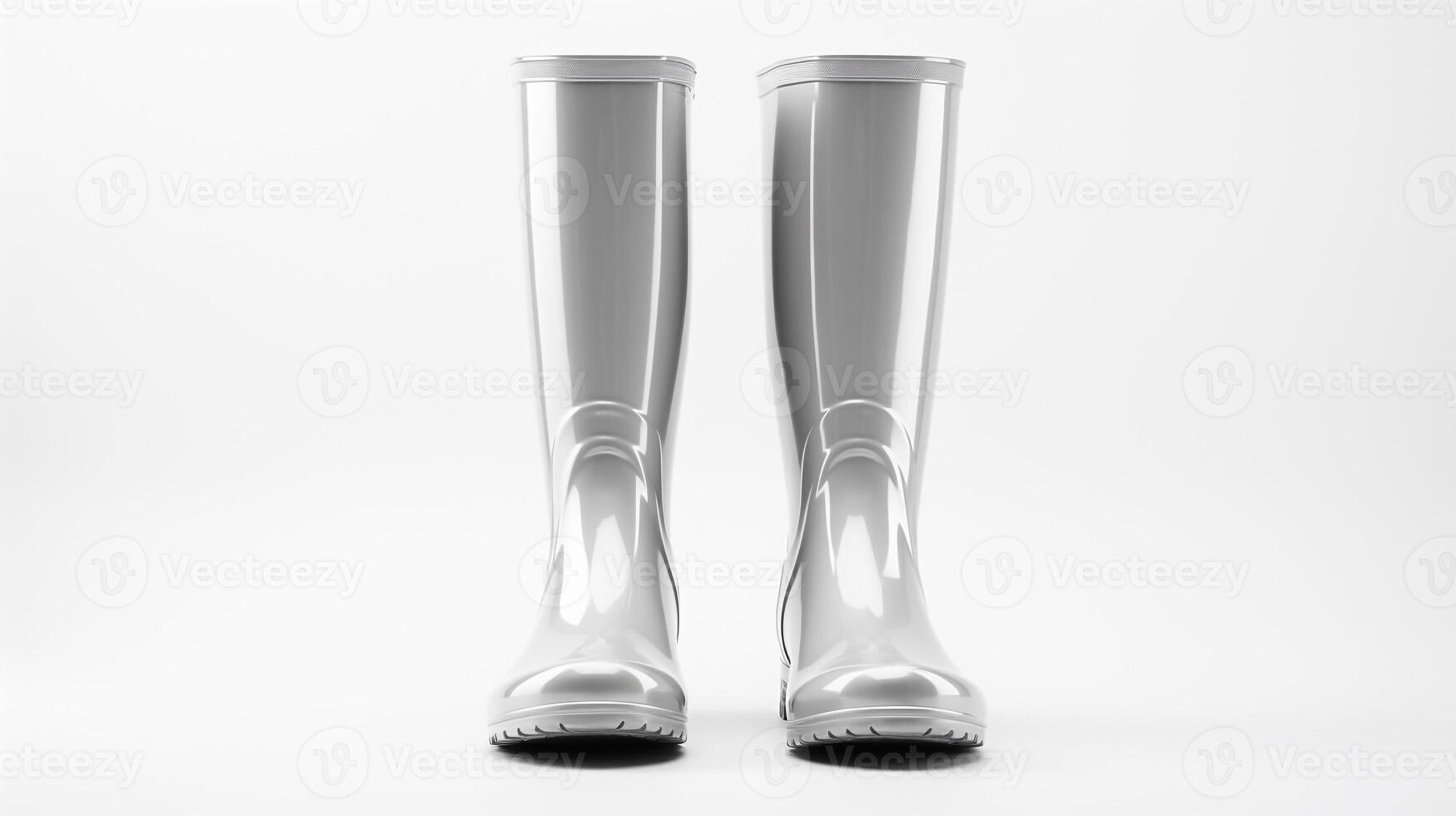 ai generado plata lluvia botas aislado en blanco antecedentes con Copiar espacio para anuncio publicitario. generativo ai foto