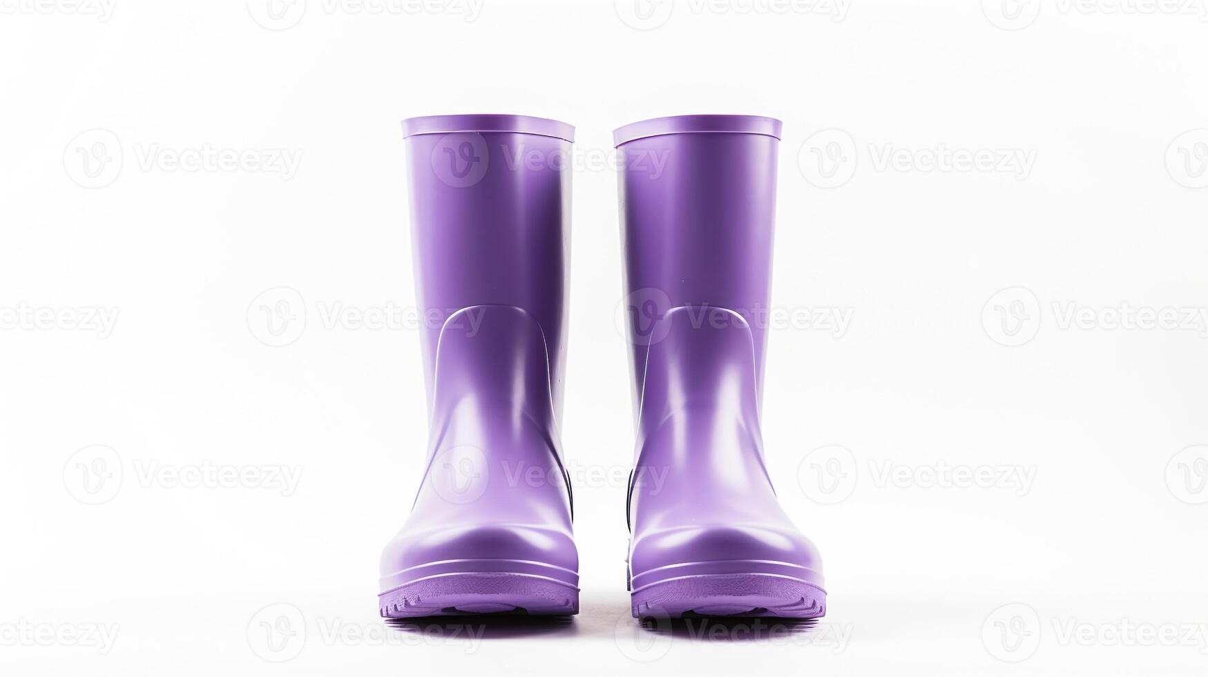 AI generated Violet Rain Boots isolated on white background with copy space for advertisement. Generative AI photo