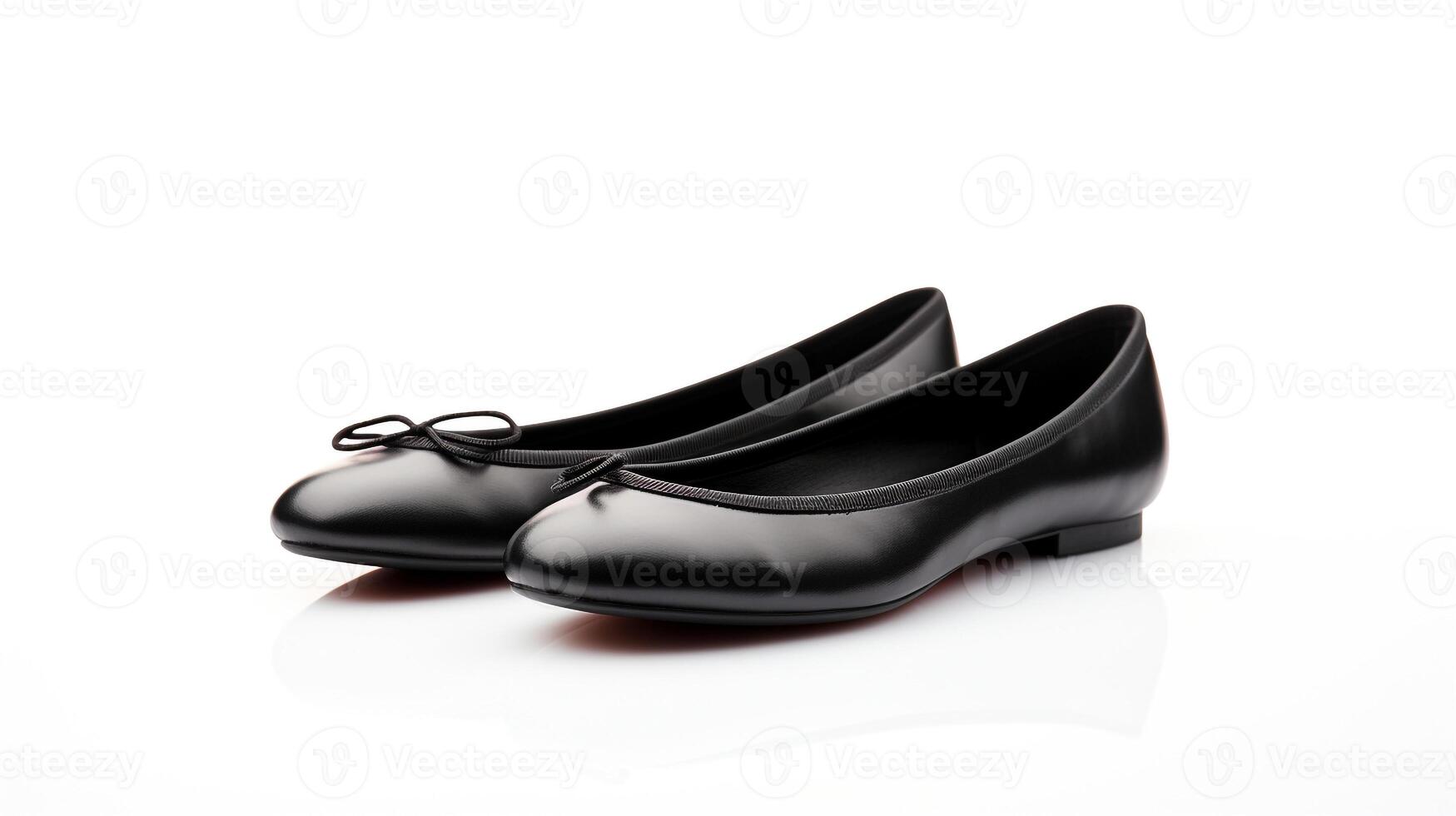 AI generated Charcoal Ballet Flats shoes isolated on white background with copy space for advertisement. Generative AI photo