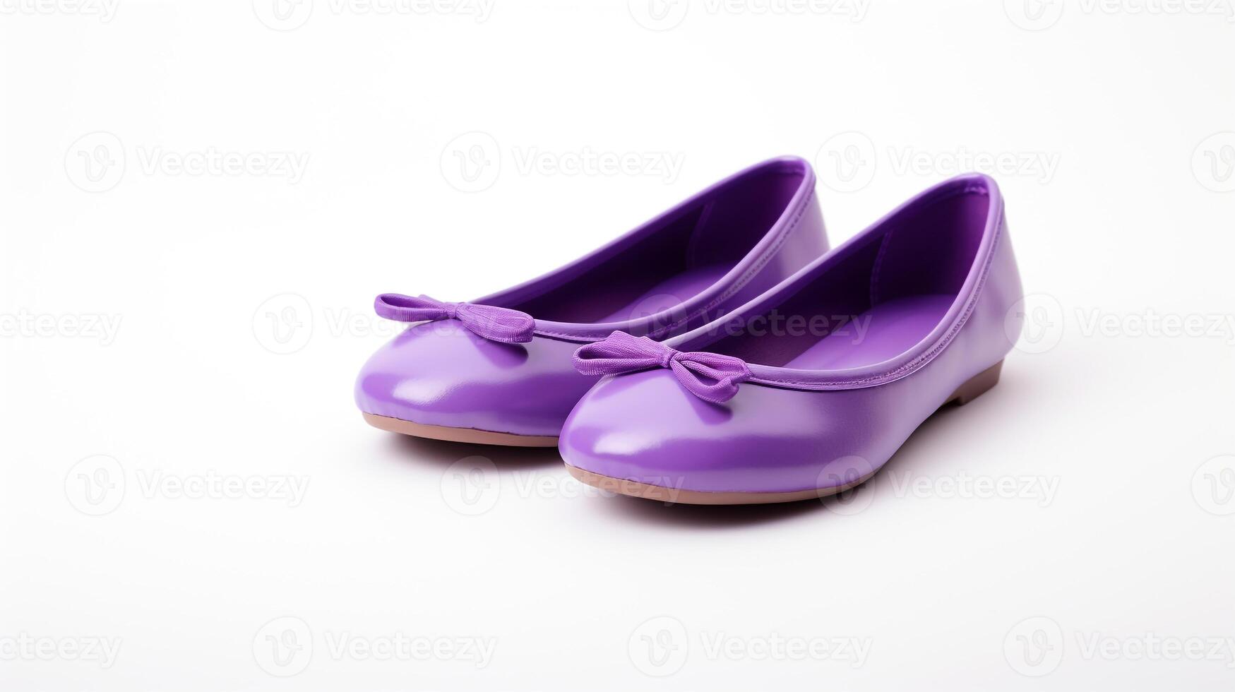 AI generated Purple Ballet Flats shoes isolated on white background with copy space for advertisement. Generative AI photo