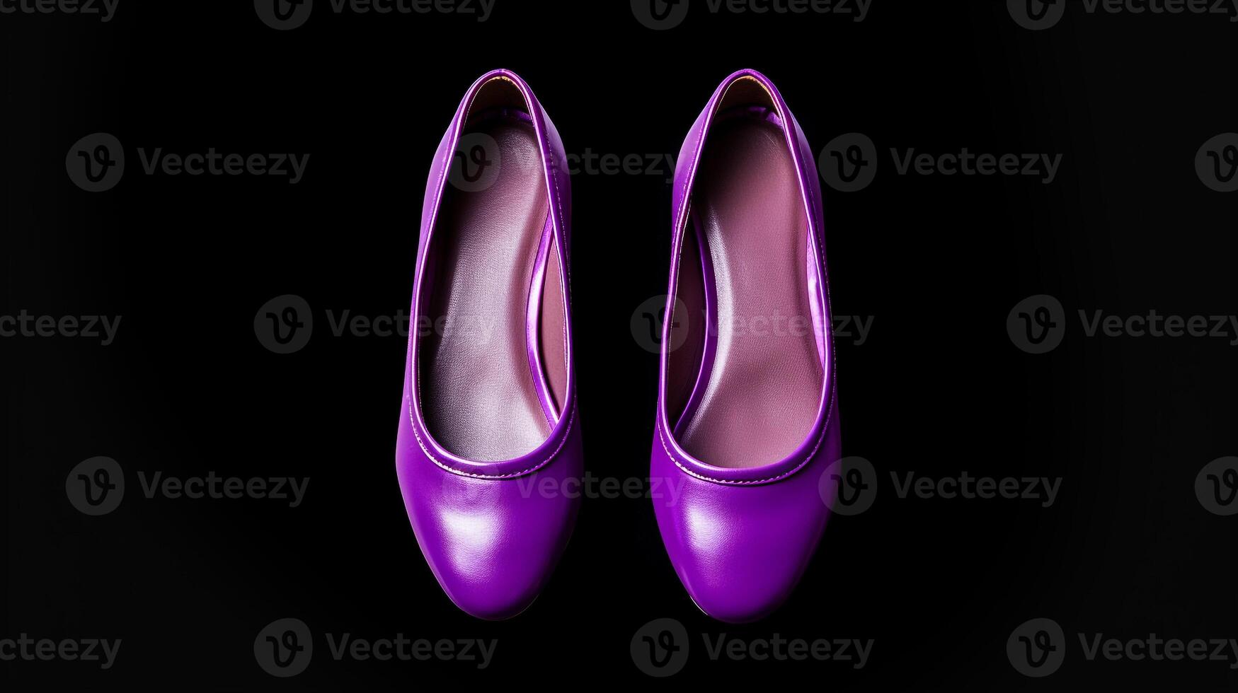 AI generated Purple Ballet Flats shoes isolated on white background with copy space for advertisement. Generative AI photo