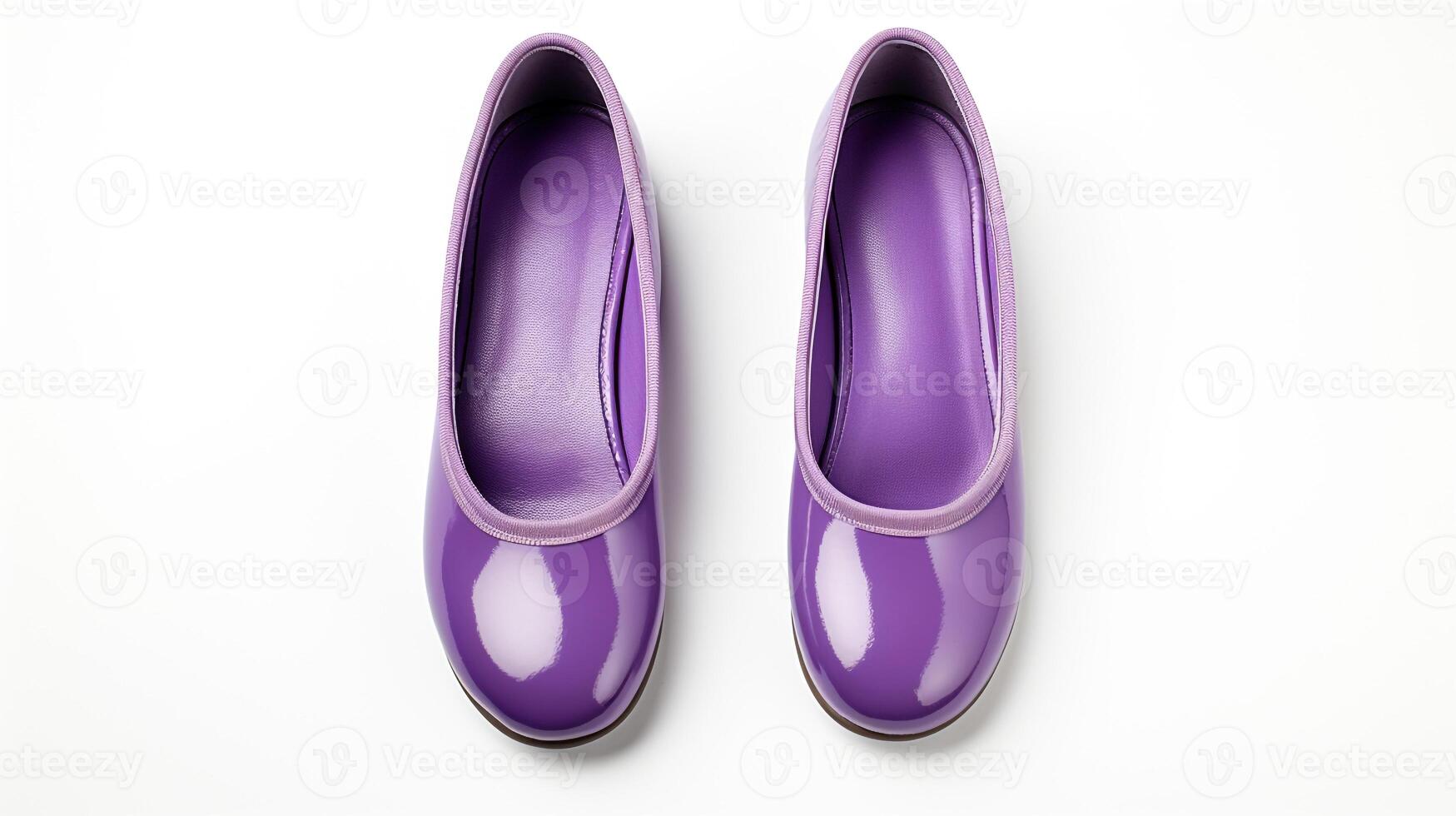 AI generated Purple Ballet Flats shoes isolated on white background with copy space for advertisement. Generative AI photo