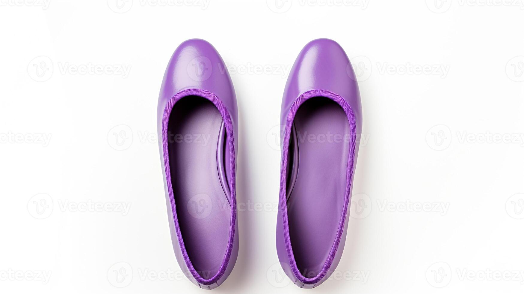 AI generated Purple Ballet Flats shoes isolated on white background with copy space for advertisement. Generative AI photo