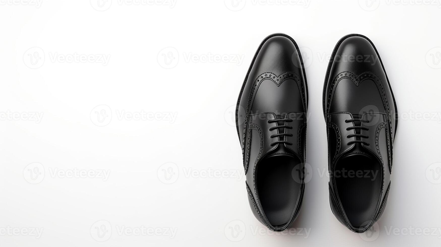 AI generated Charcoal Brogues shoes isolated on white background with copy space for advertisement photo