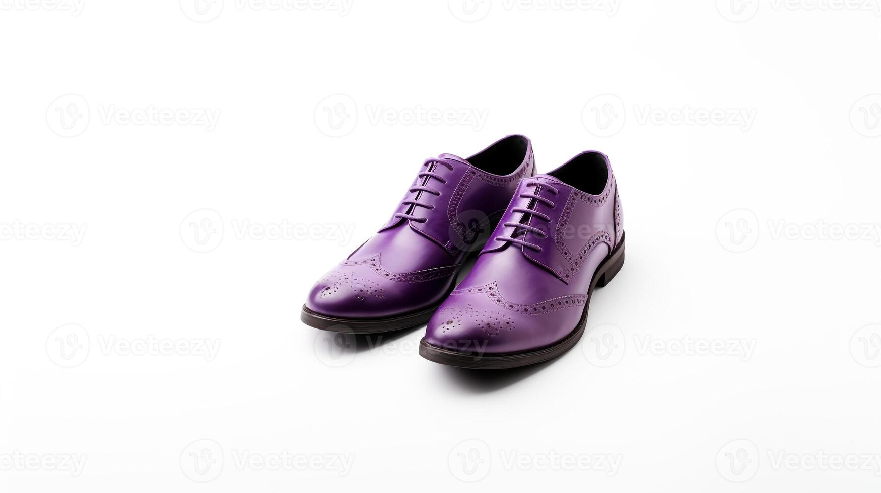 ai generado púrpura brogues Zapatos aislado en blanco antecedentes con Copiar espacio para anuncio foto