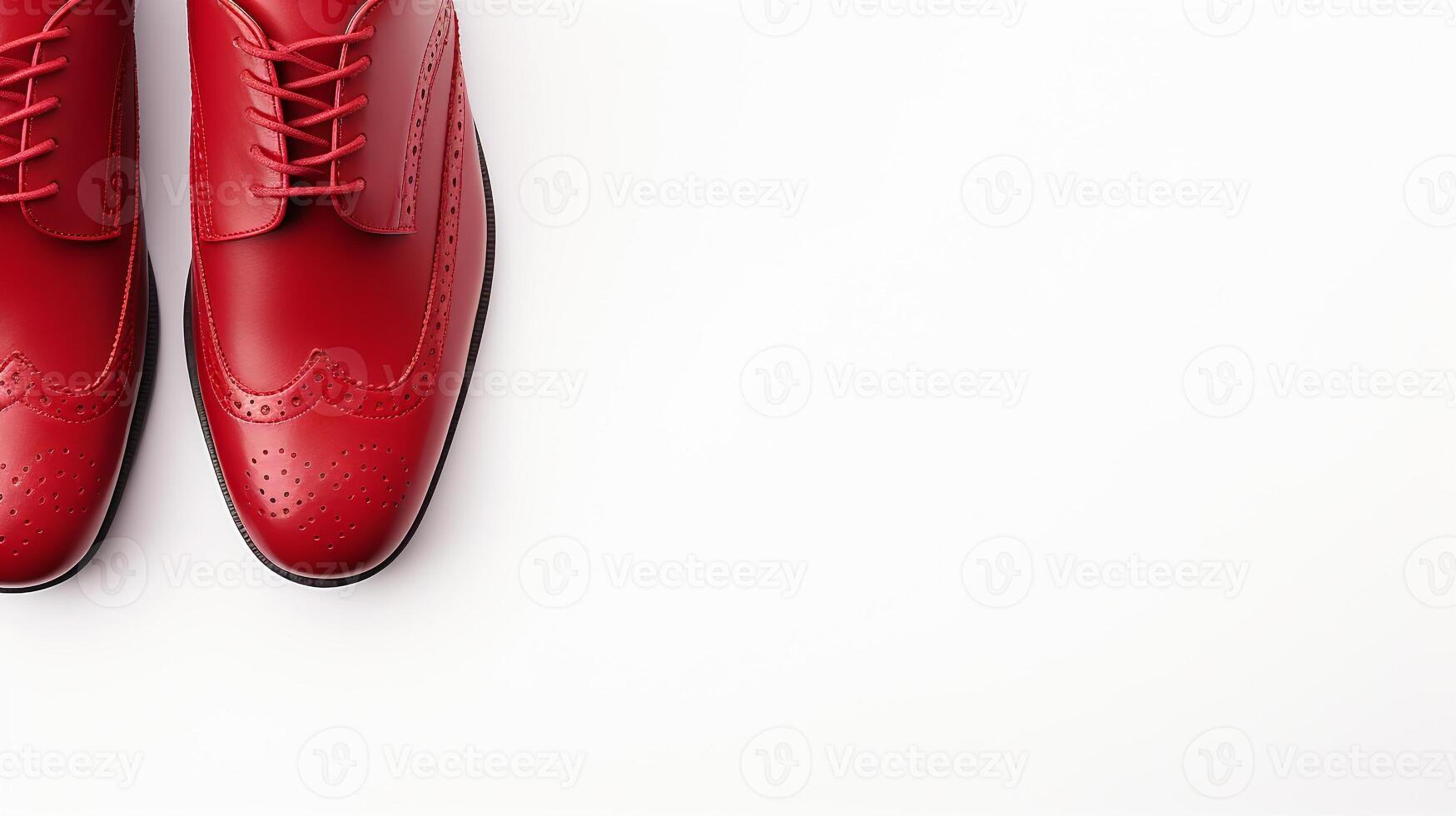 AI generated Vermilion Brogues shoes isolated on white background with copy space for advertisement photo