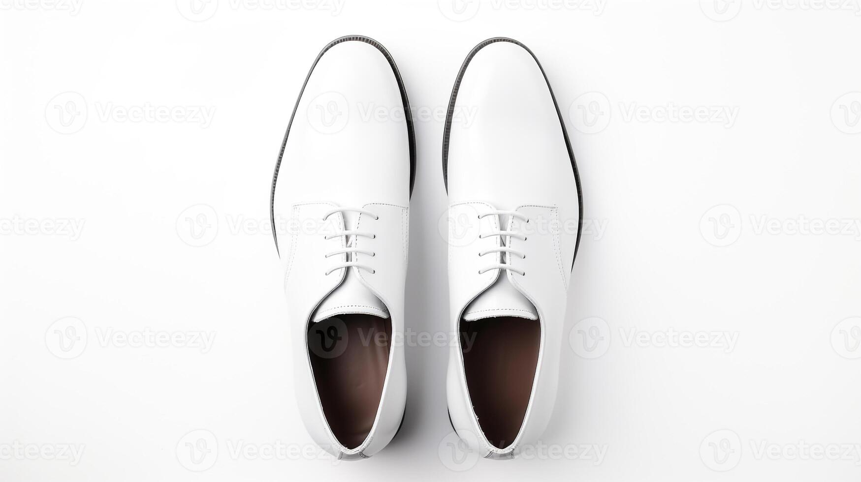 AI generated White Brogues shoes isolated on white background with copy space for advertisement photo