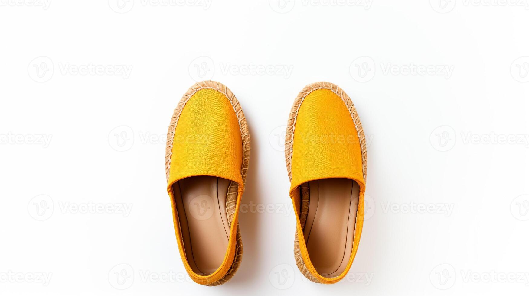 AI generated Amber Espadrilles shoes isolated on white background with copy space for advertisement. Generative AI photo