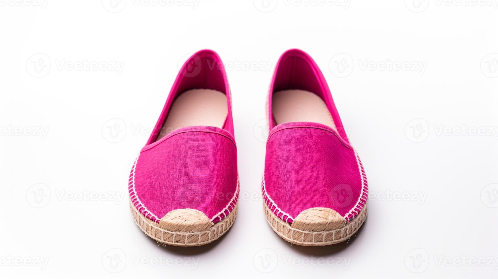 AI generated Magenta Espadrilles shoes isolated on white background with copy space for advertisement. Generative AI photo