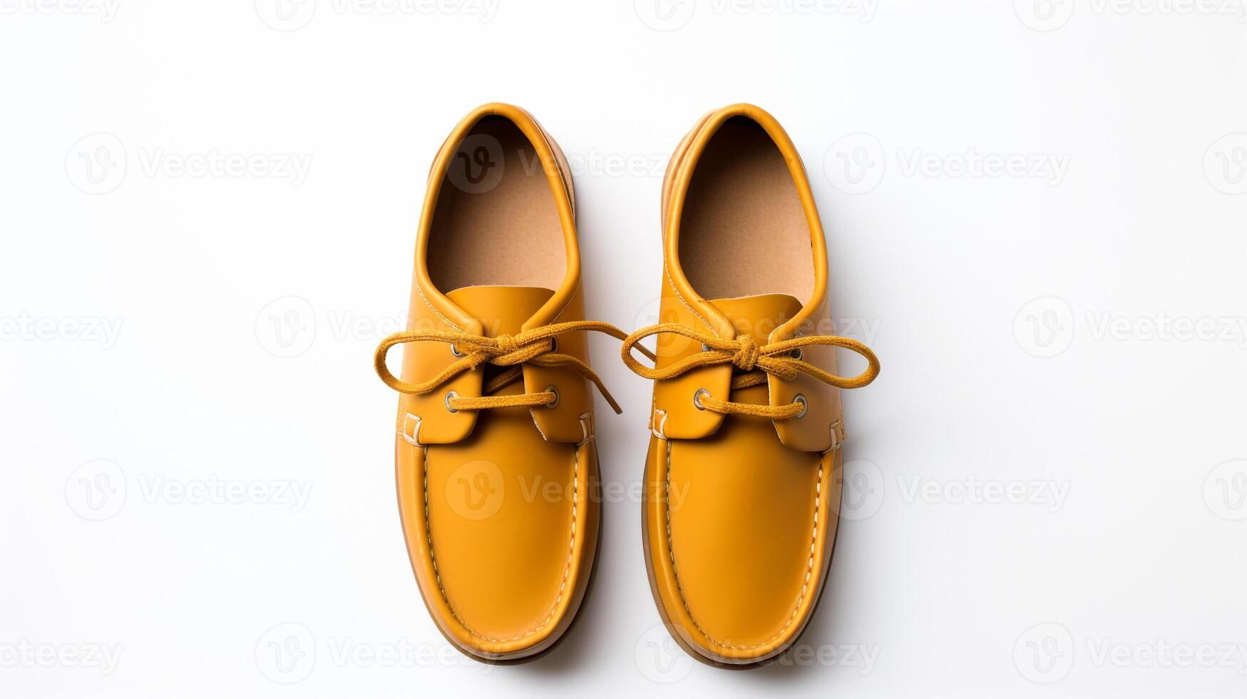 AI generated Amber Moccasins shoes isolated on white background with copy space for advertisement. Generative AI photo
