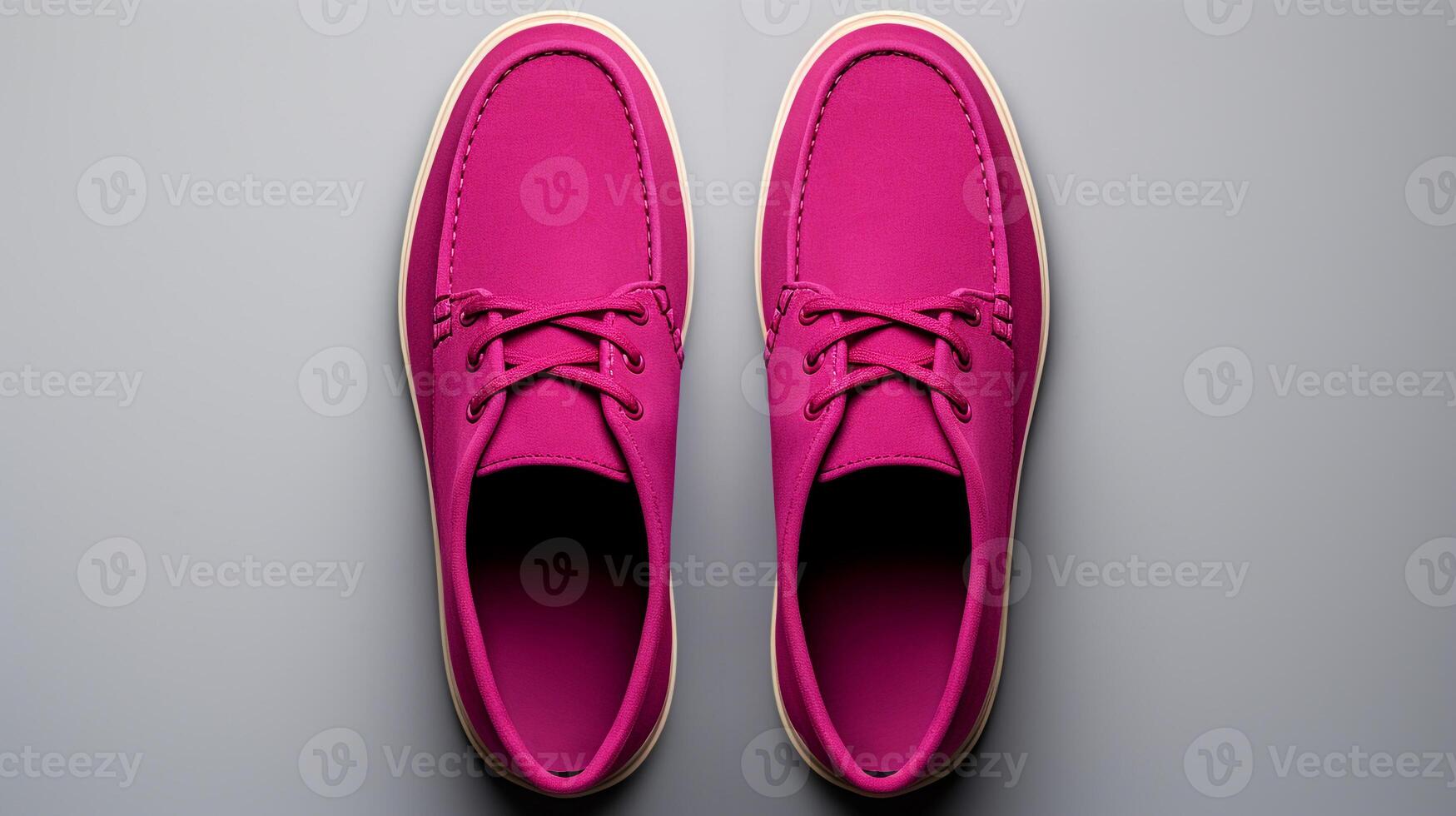 AI generated Magenta Moccasins shoes isolated on white background with copy space for advertisement. Generative AI photo