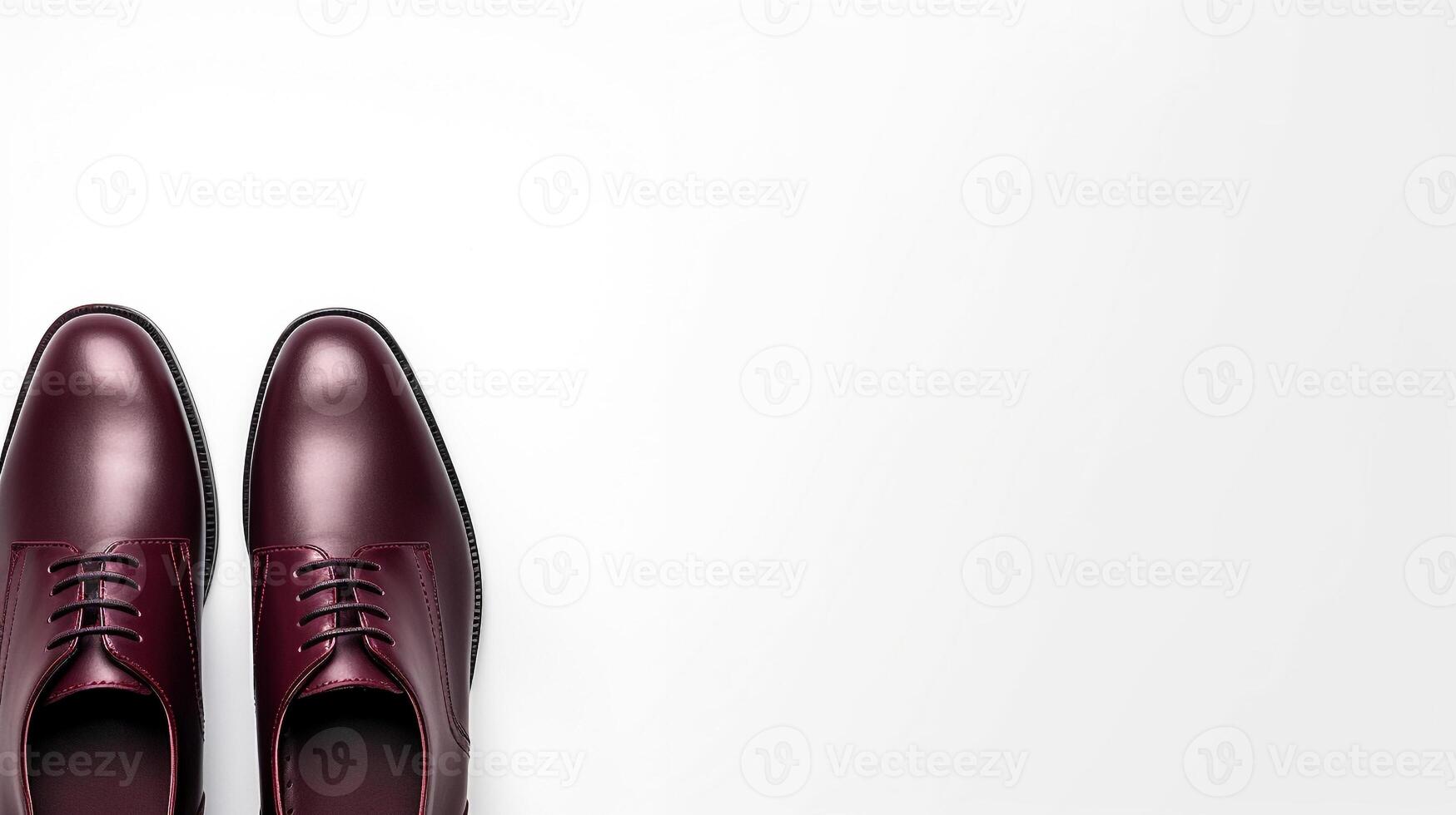 AI generated Maroon Oxfords shoes isolated on white background with copy space for advertisement. Generative AI photo