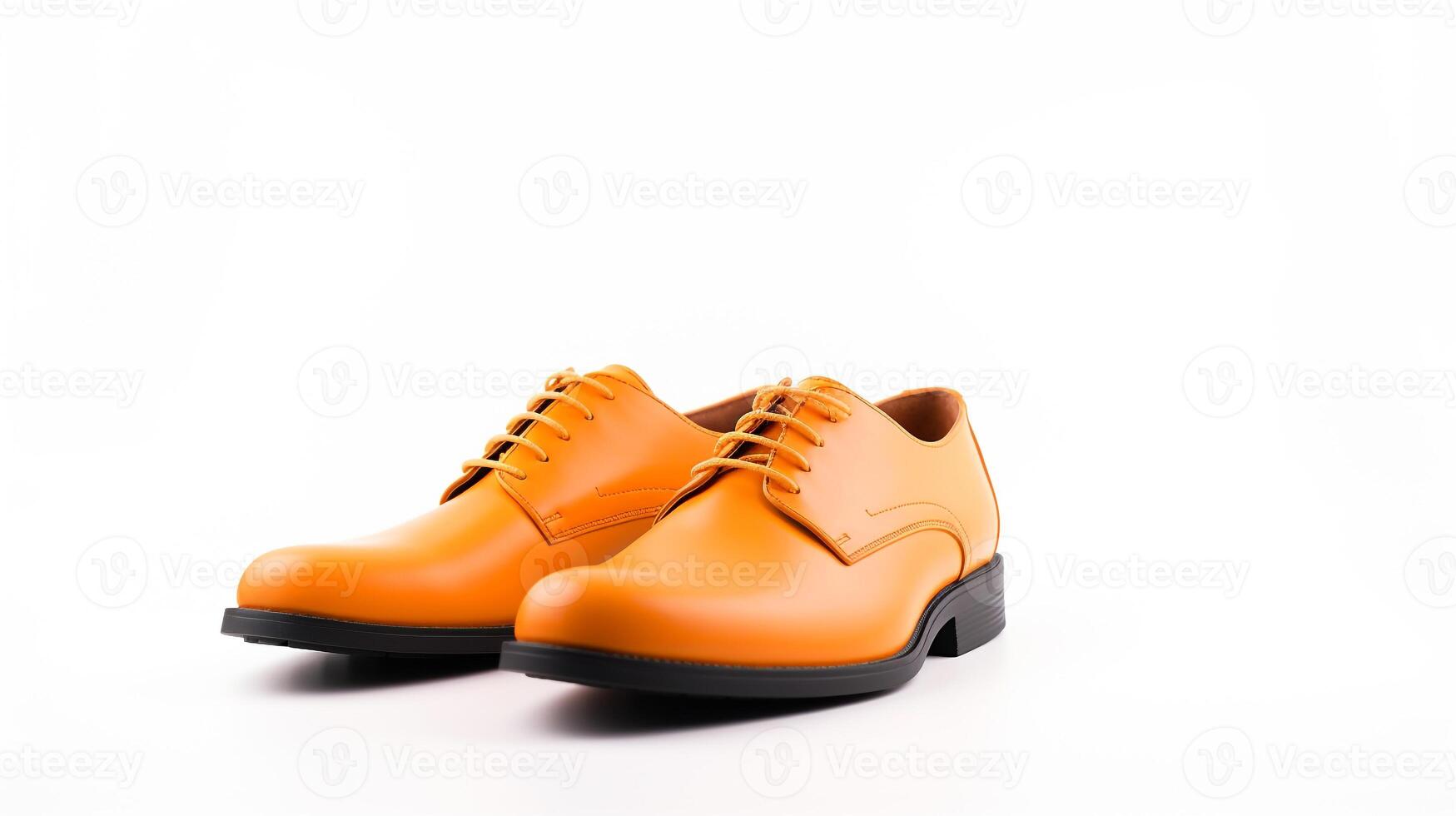 AI generated Orange Oxfords shoes isolated on white background with copy space for advertisement. Generative AI photo