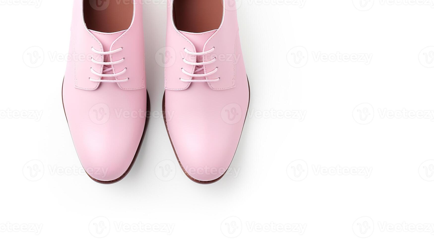 AI generated Pink Oxfords shoes isolated on white background with copy space for advertisement. Generative AI photo