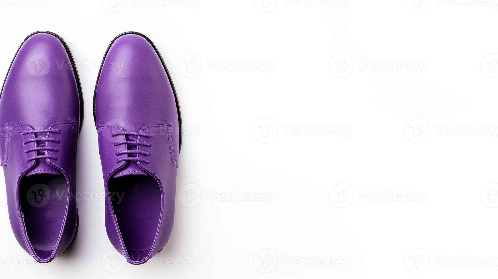 AI generated Purple Oxfords shoes isolated on white background with copy space for advertisement. Generative AI photo