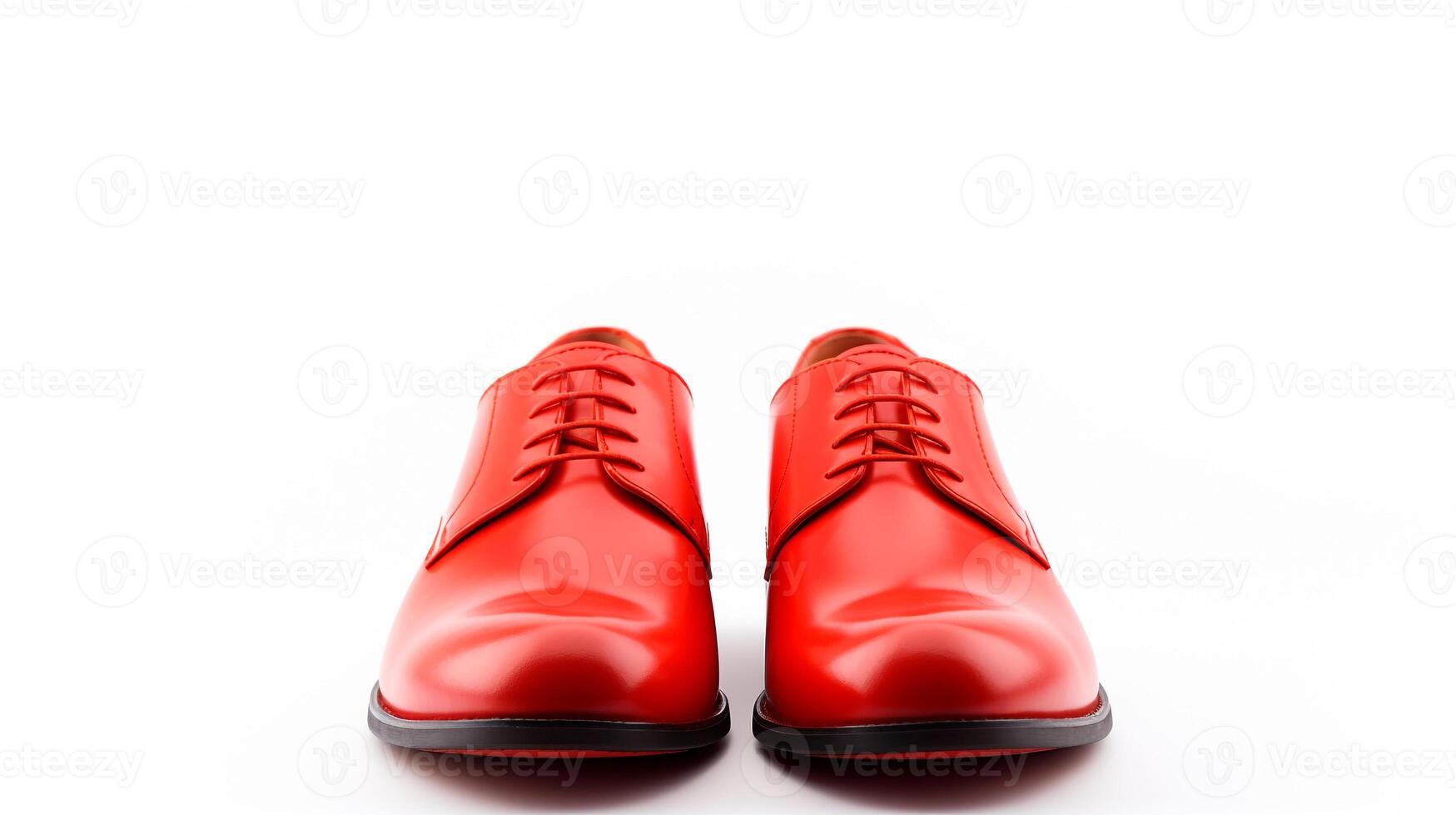 AI generated Vermilion Oxfords shoes isolated on white background with copy space for advertisement. Generative AI photo