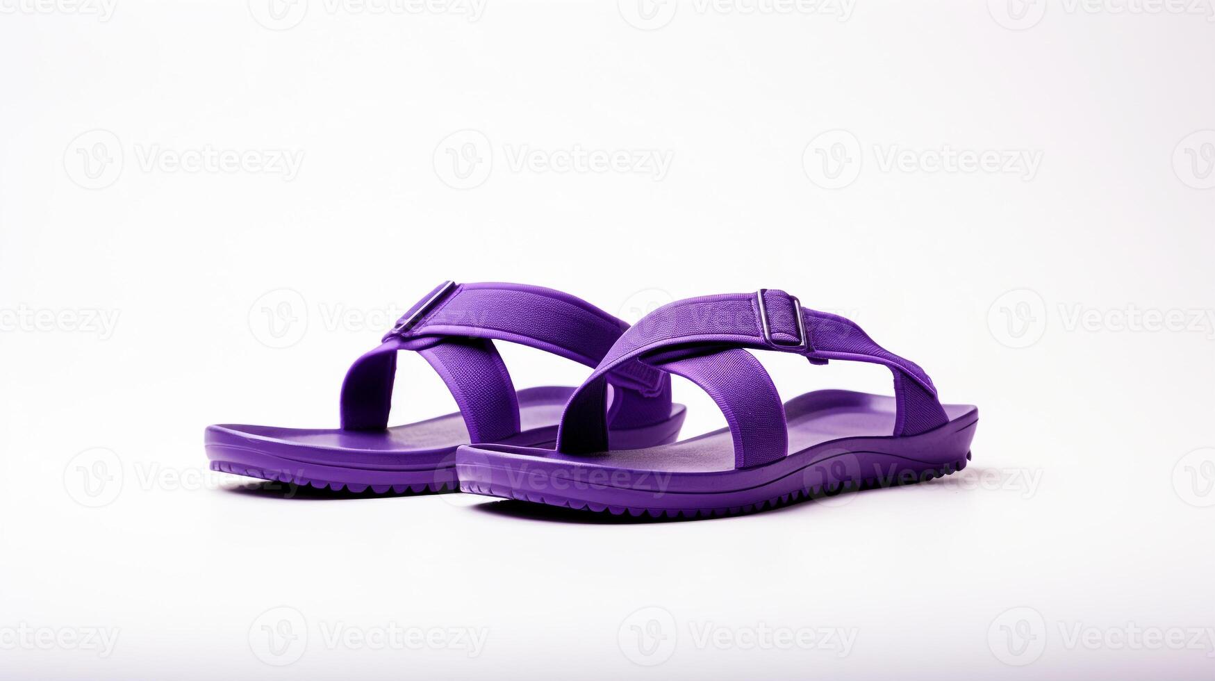 AI generated Purple Sandals shoes isolated on white background with copy space for advertisement. Generative AI photo