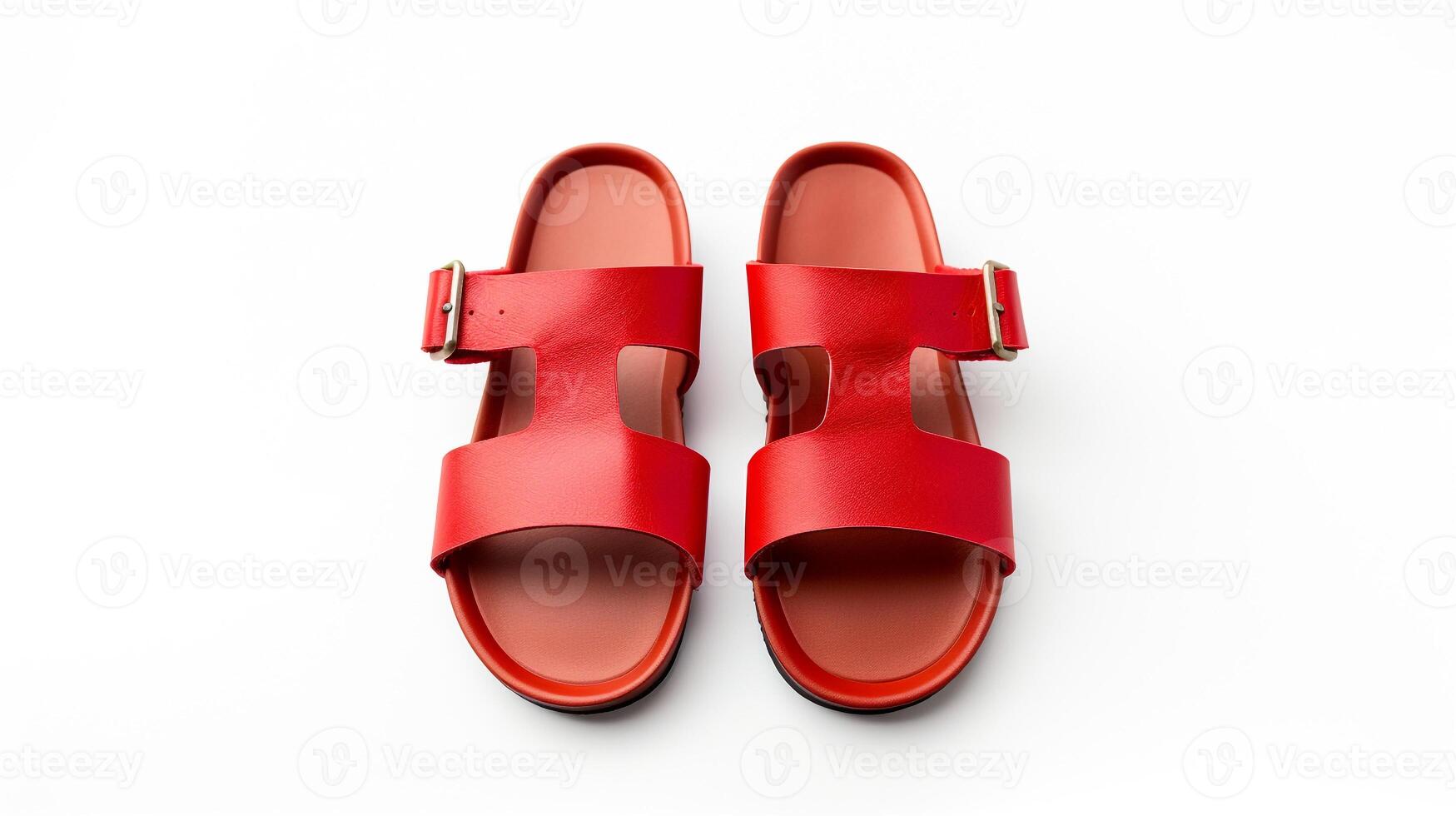 ai generado rojo sandalias Zapatos aislado en blanco antecedentes con Copiar espacio para anuncio publicitario. generativo ai foto