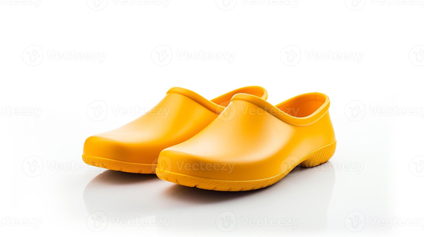 AI generated Amber Slippers shoes isolated on white background with copy space for advertisement. Generative AI photo