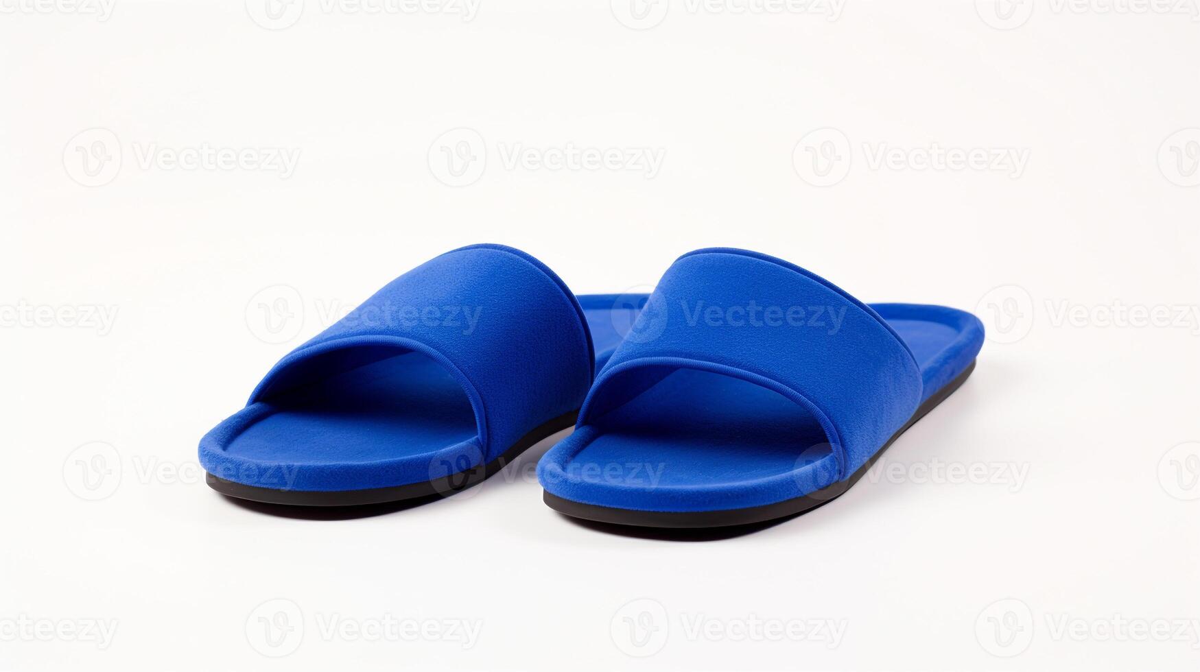 AI generated Indigo Slippers shoes isolated on white background with copy space for advertisement. Generative AI photo